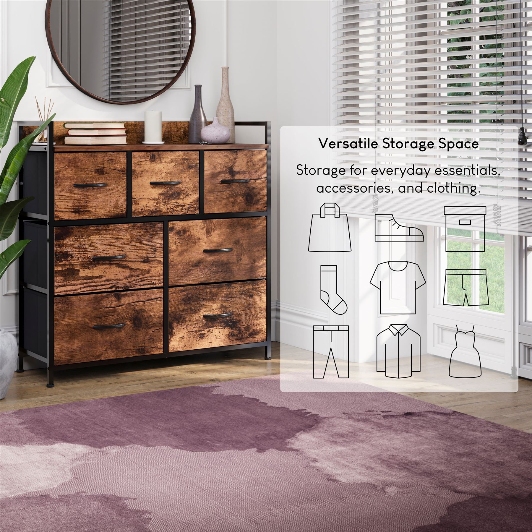 Moderne Stoff Kommode Aufbewahrung Organizer Schlafzimmer Möbel "UKFR" - Bild 44 von 65