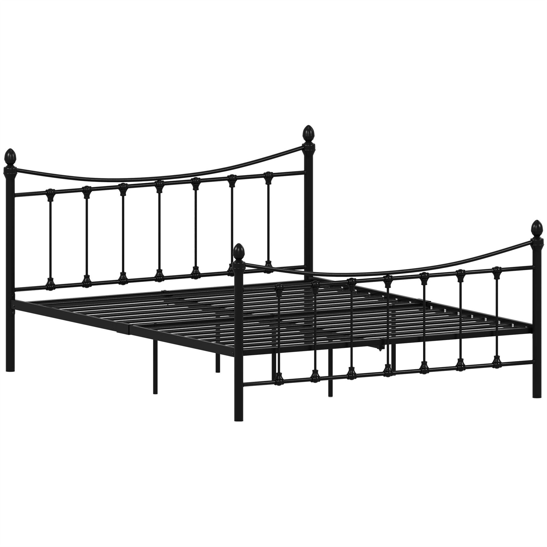 Metal Bed Single Double King Size Slat Base Headboard Set Bedroom Furniture - Picture 172 of 187