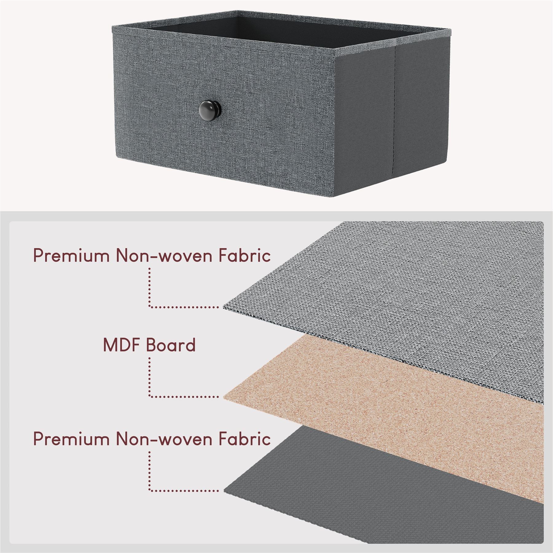 Vida Designs Modern Chest of Drawers 5 Drawer Fabric 'UKFR' Storage Bedroom - Picture 14 of 26