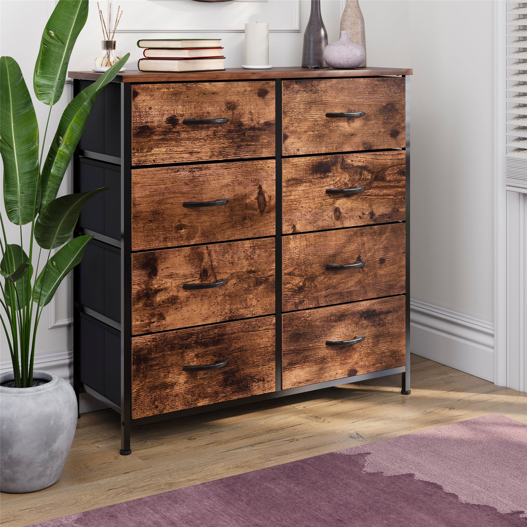 Moderne Stoff Kommode Aufbewahrung Organizer Schlafzimmer Möbel "UKFR" - Bild 56 von 65
