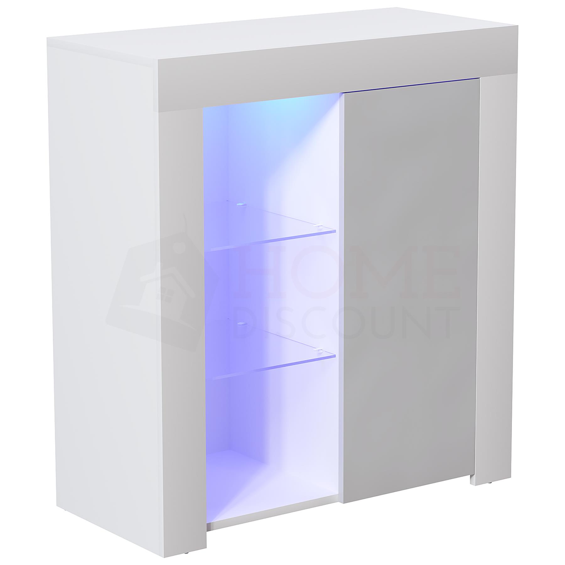 Modern LED Sideboard High Gloss Modern Buffet Cupboard Display Cabinet - Picture 54 of 86