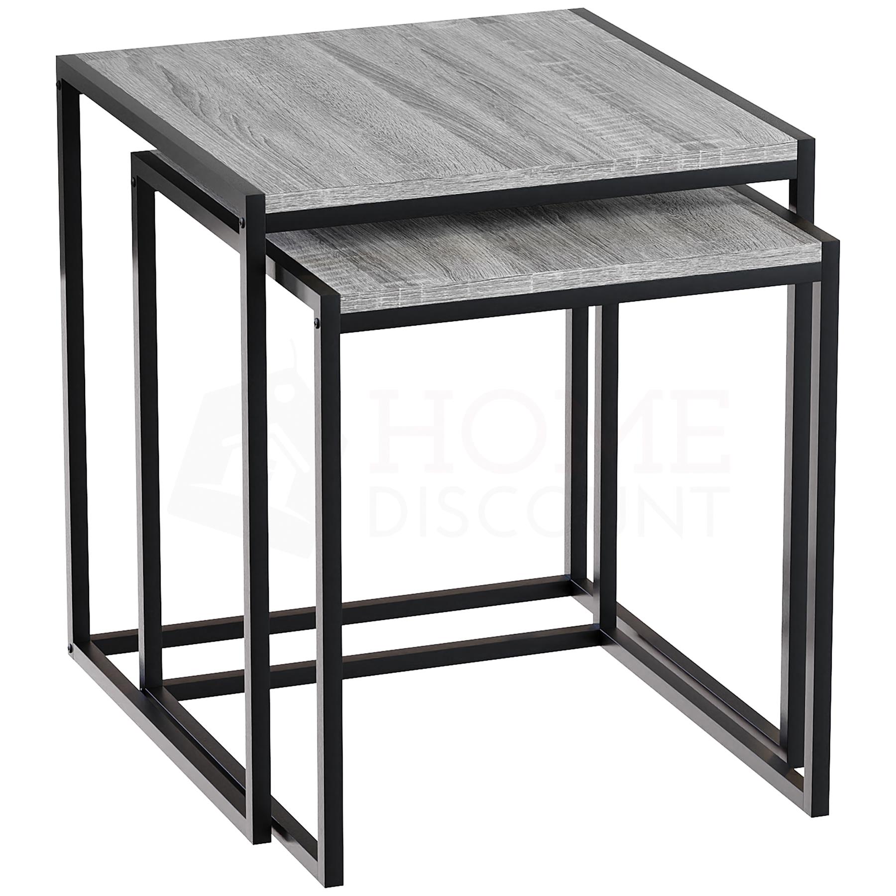 Set of 2 3 Coffee Nesting Table Set Sofa Side End Table Industrial Living Room - Picture 82 of 107