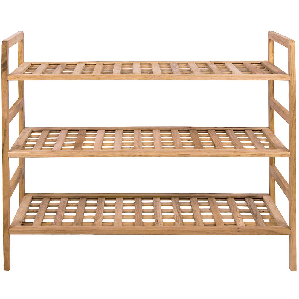 2 3 4 Tier Shoe Rack Slated Dark Oak Natural Walnut Wood