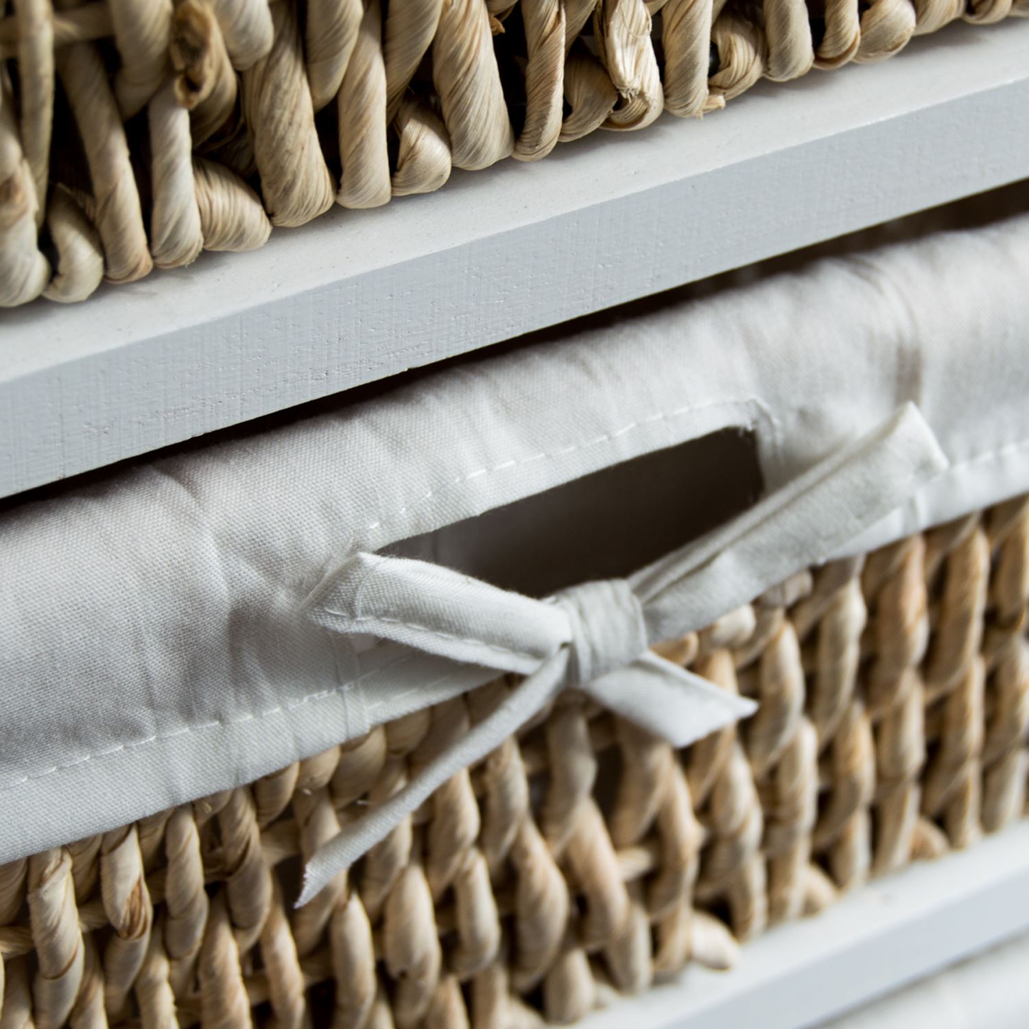 WHITE MAIZE BASKET 2 3 4 Tier Bathroom Storage Unit Wicker