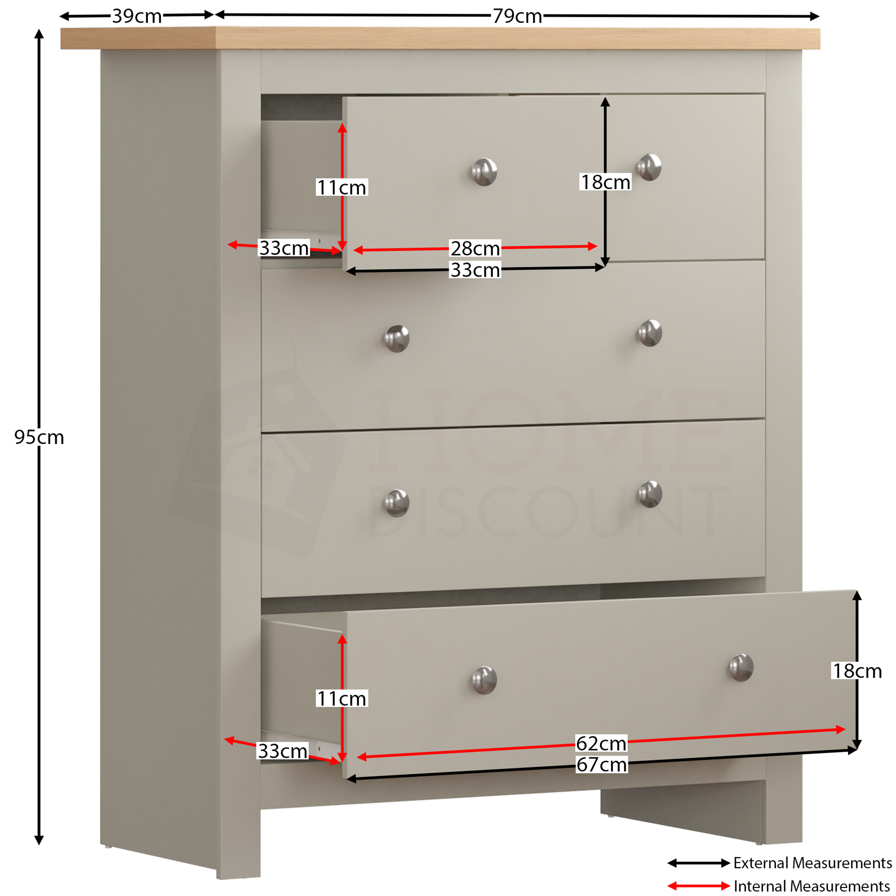 Arlington Chest of Drawers Table Bookcase Sideboard Bedroom Living Room MDF Grey - Picture 152 of 210
