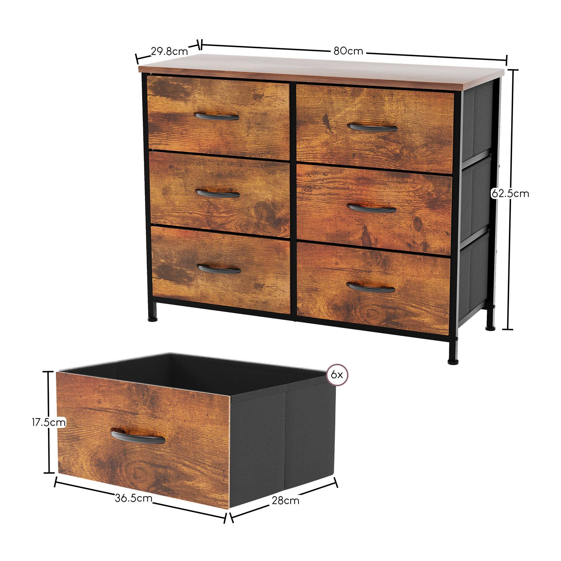 Moderne Stoff Kommode Aufbewahrung Organizer Schlafzimmer Möbel "UKFR" - Bild 31 von 65