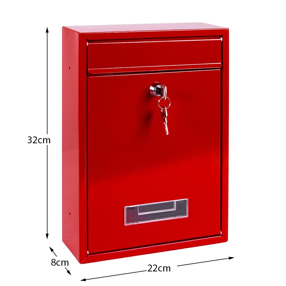 Caja de Correos Acero Cuadrado De Gran Carta Buzón De Correo Pared Con