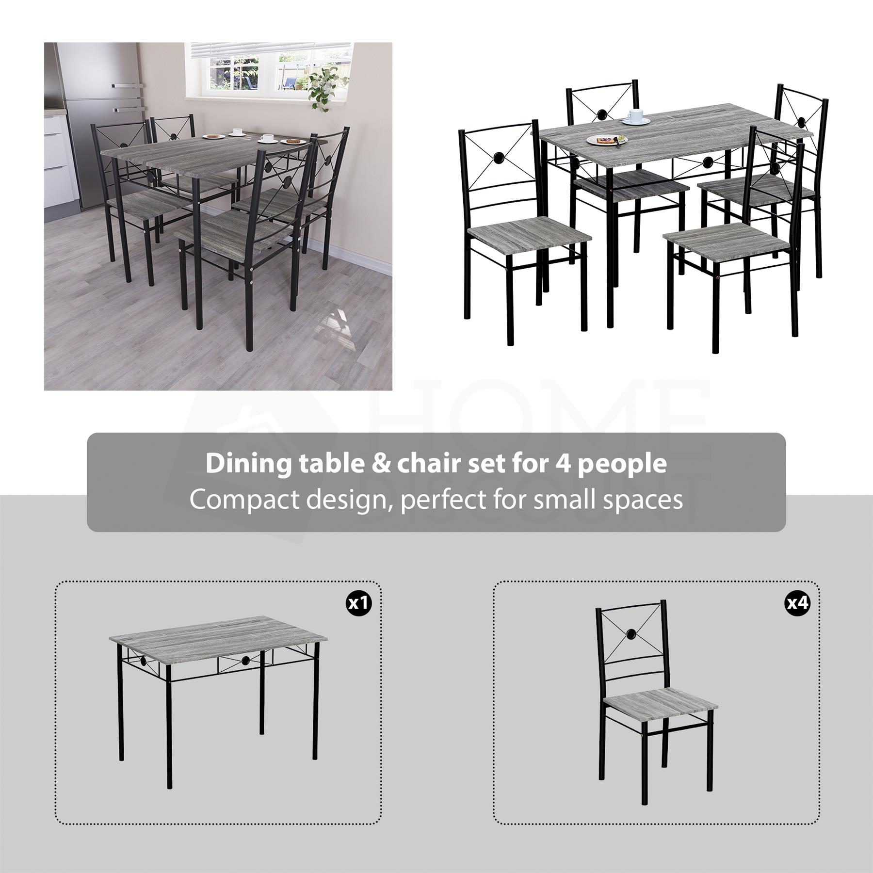 Wooden Dining Table & Chair Set 2 / 4 Seater Bench Chair Kitchen Room Furniture - Picture 73 of 82