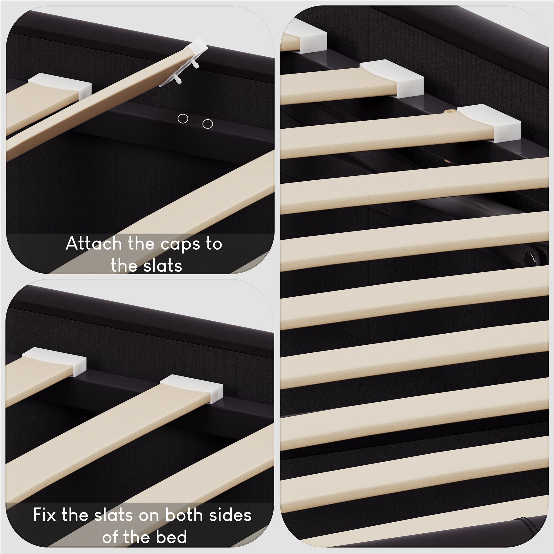 Ottoman Storage Bed Gas Lift Double King Size Leather Bed Slatted Base Headboard - Picture 30 of 137