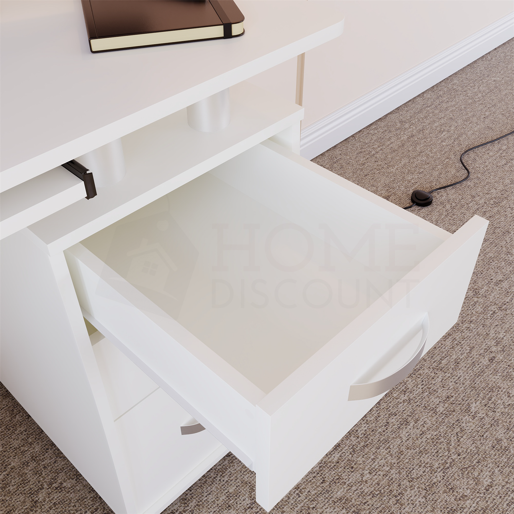 3 Drawer Computer Desk Home Office Work Study PC Laptop Workstation Table - Picture 26 of 28