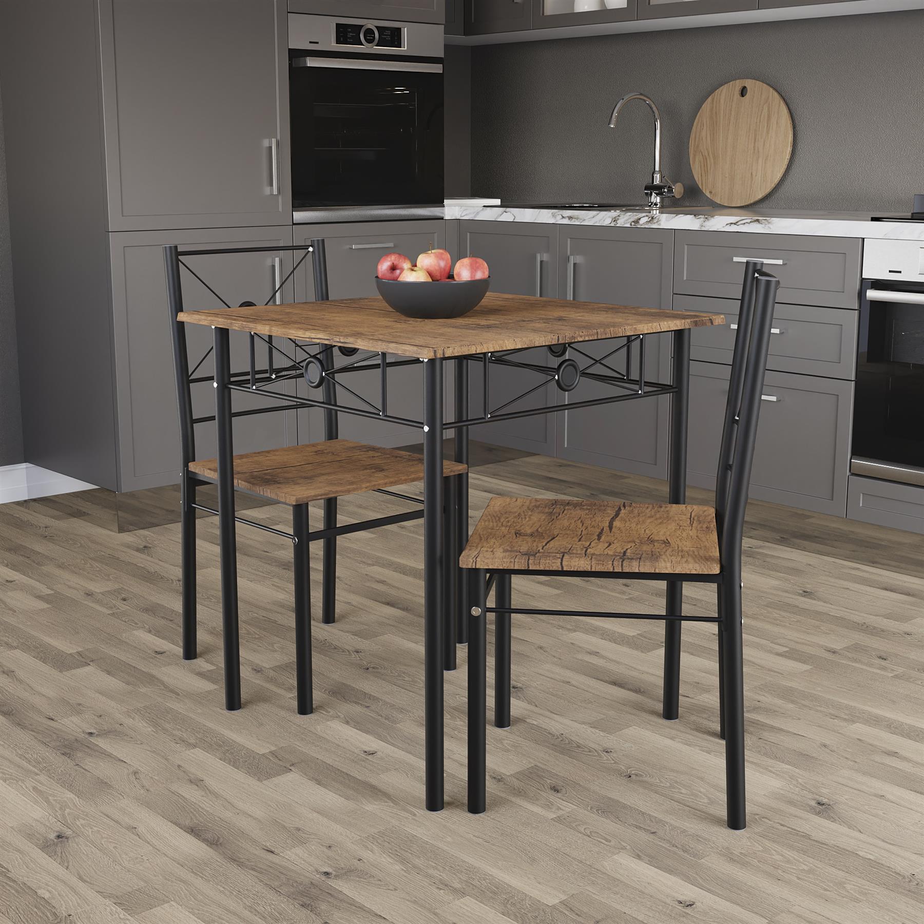 Wooden Dining Table & Chair Set 2 / 4 Seater Bench Chair Kitchen Room Furniture - Picture 32 of 82