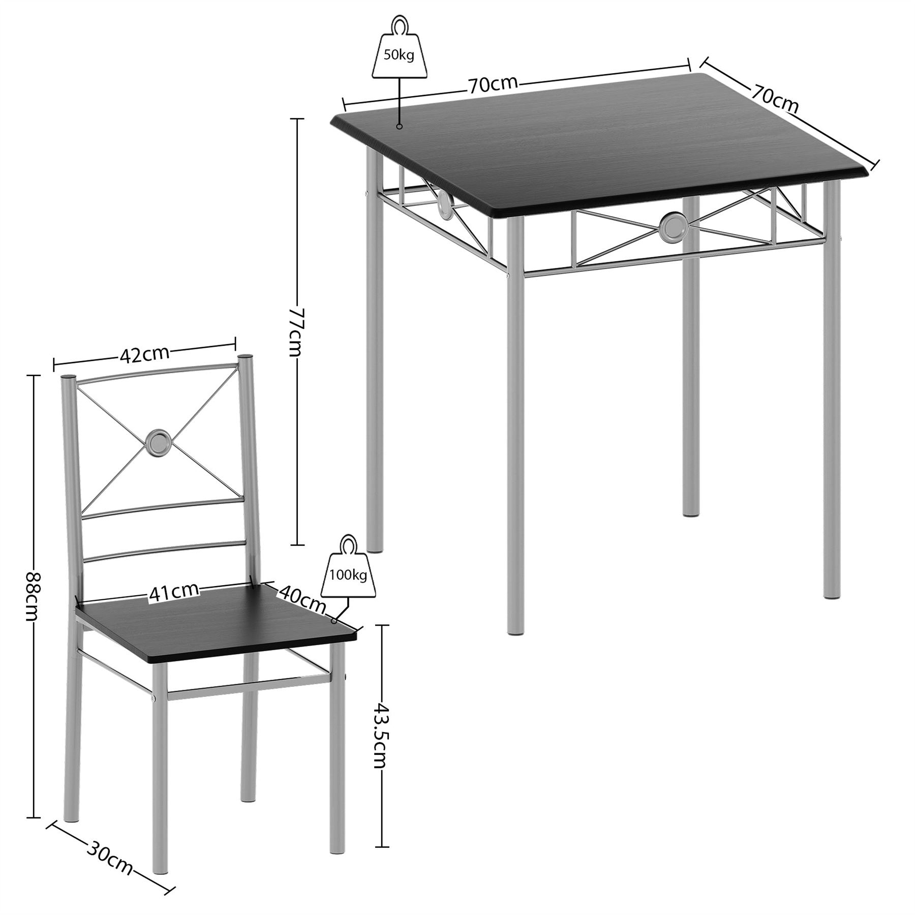 Vida Designs Dining Table Chairs Bar Stool Bench Set Kitchen Dining Furniture - Picture 23 of 23