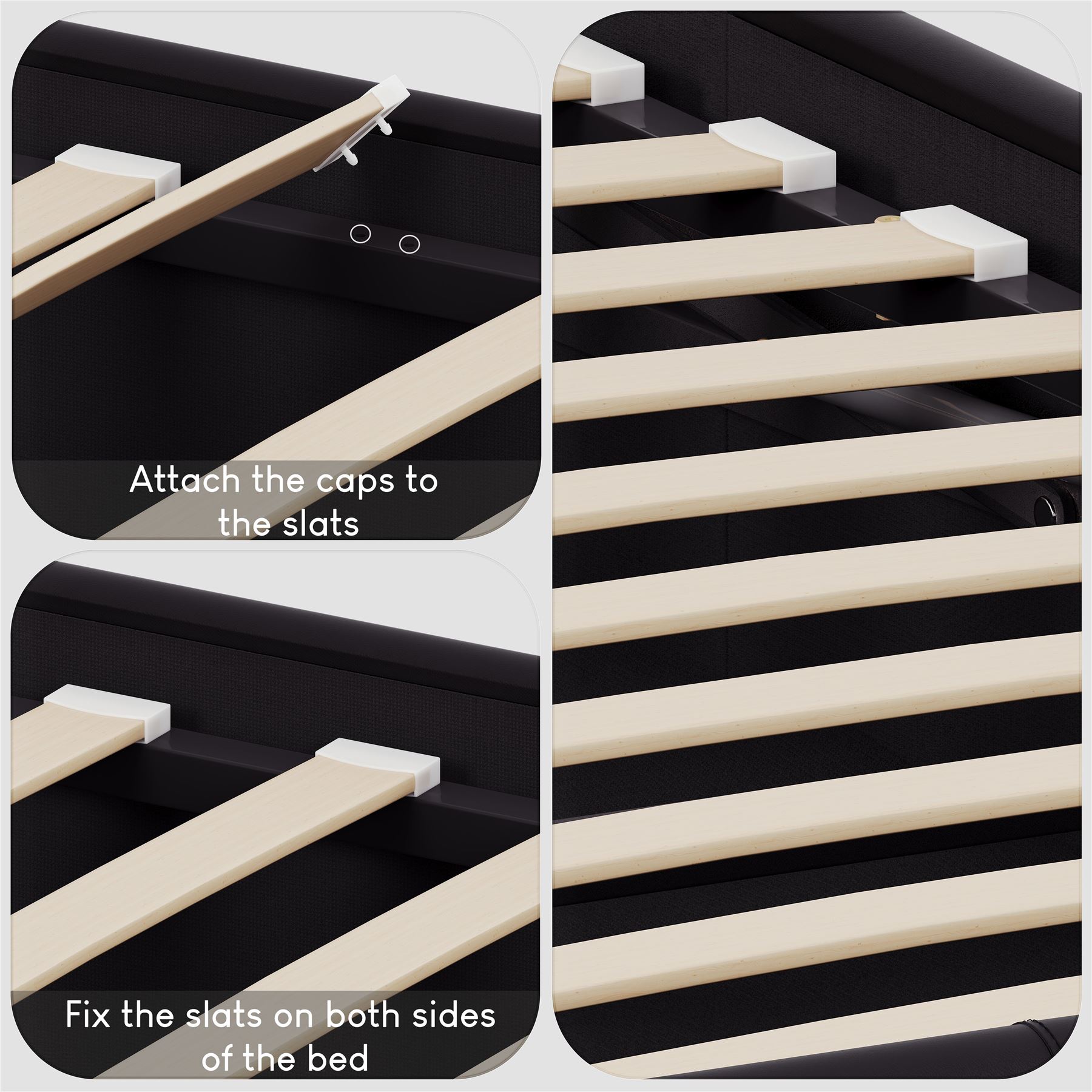 Ottoman Storage Bed Gas Lift Double King Size Leather Bed Slatted Base Headboard - Picture 21 of 137