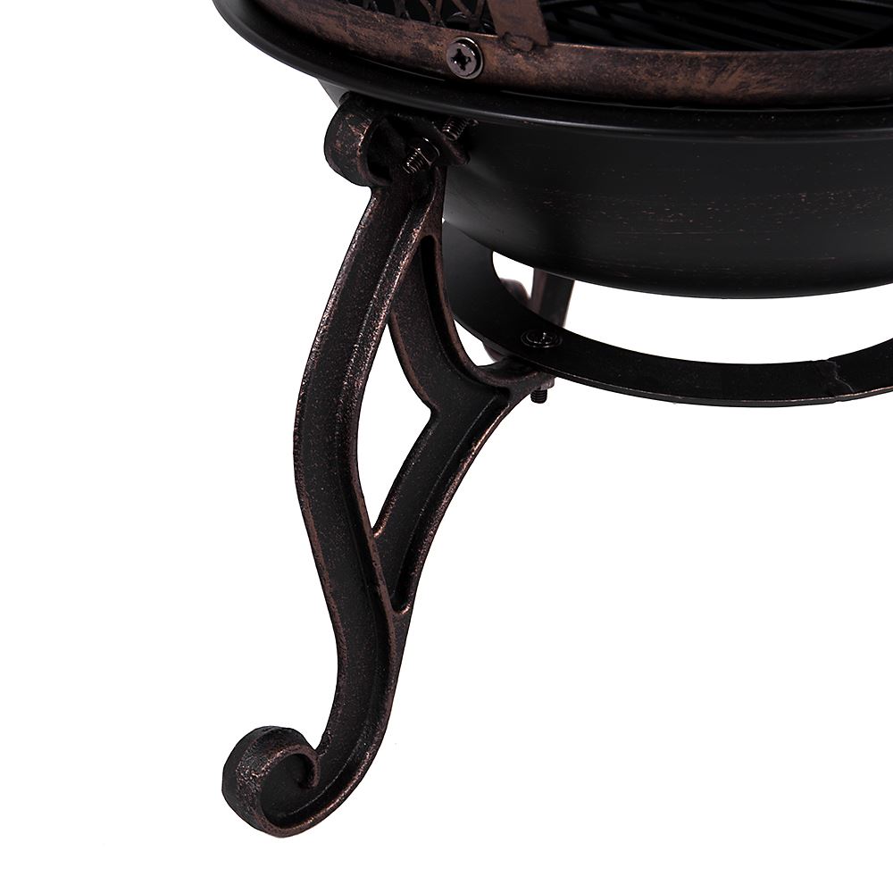 Large Chiminea Steel Fire Pit BBQ Grill Heater Garden Outdoor Patio Camping - Picture 6 of 14