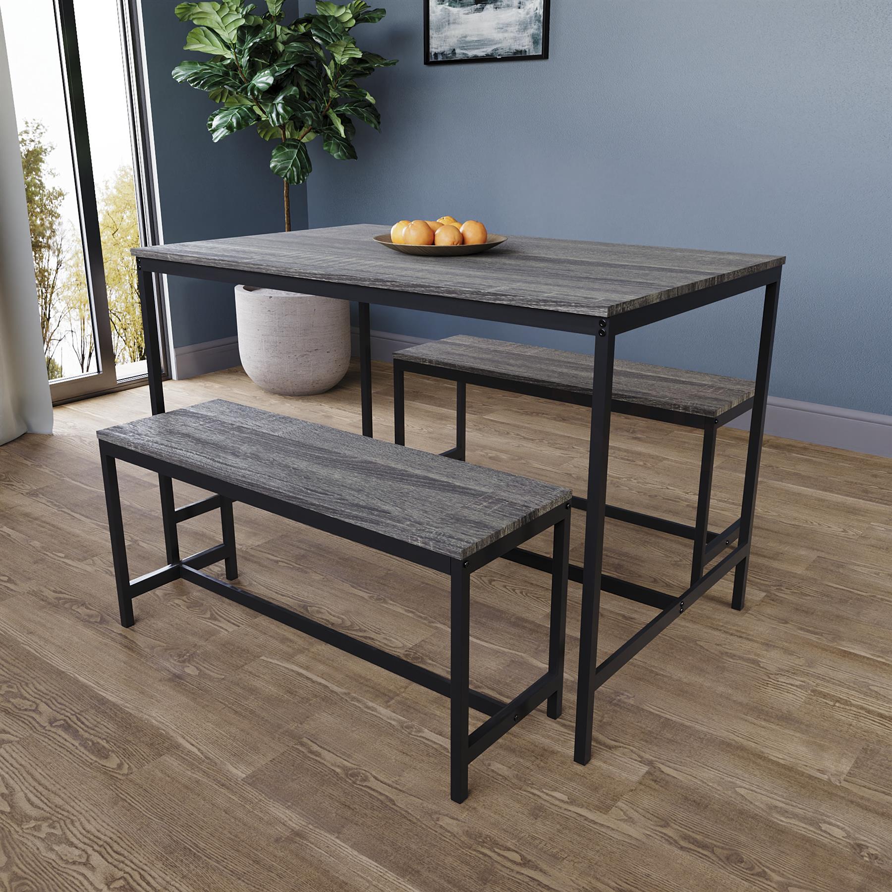Wooden Dining Table & Chair Set 2 / 4 Seater Bench Chair Kitchen Room Furniture - Picture 11 of 82