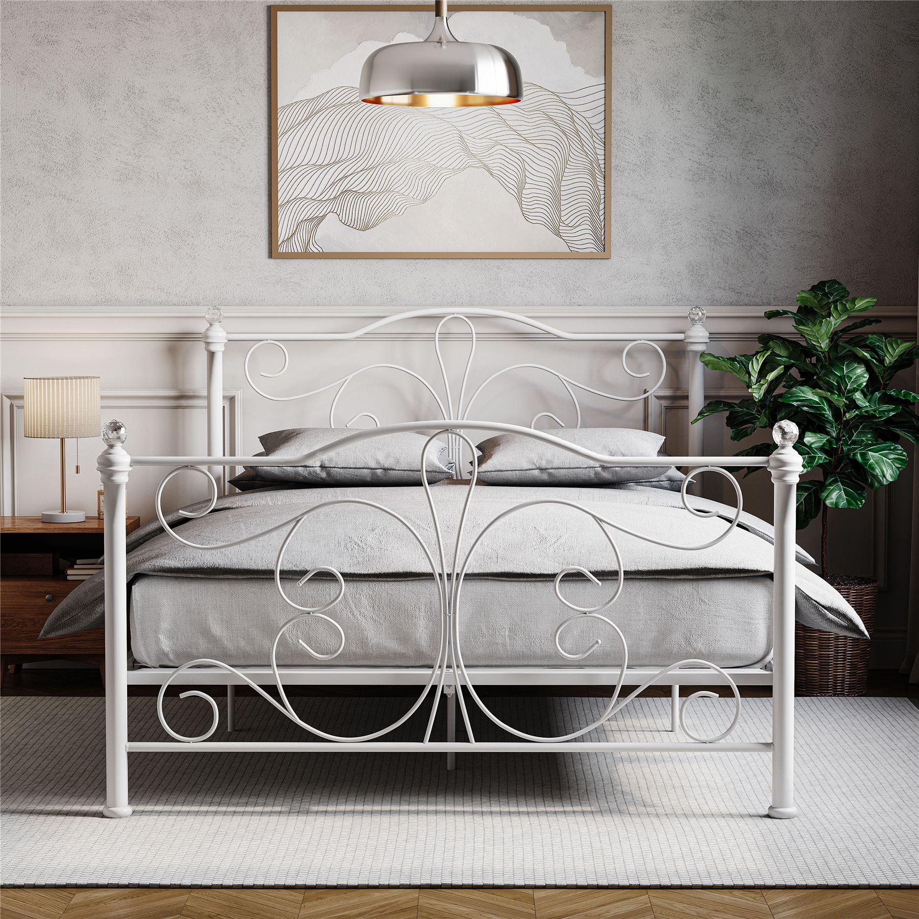 Metal Bed Single Double King Size Slat Base Headboard Set Bedroom Furniture - Picture 113 of 187