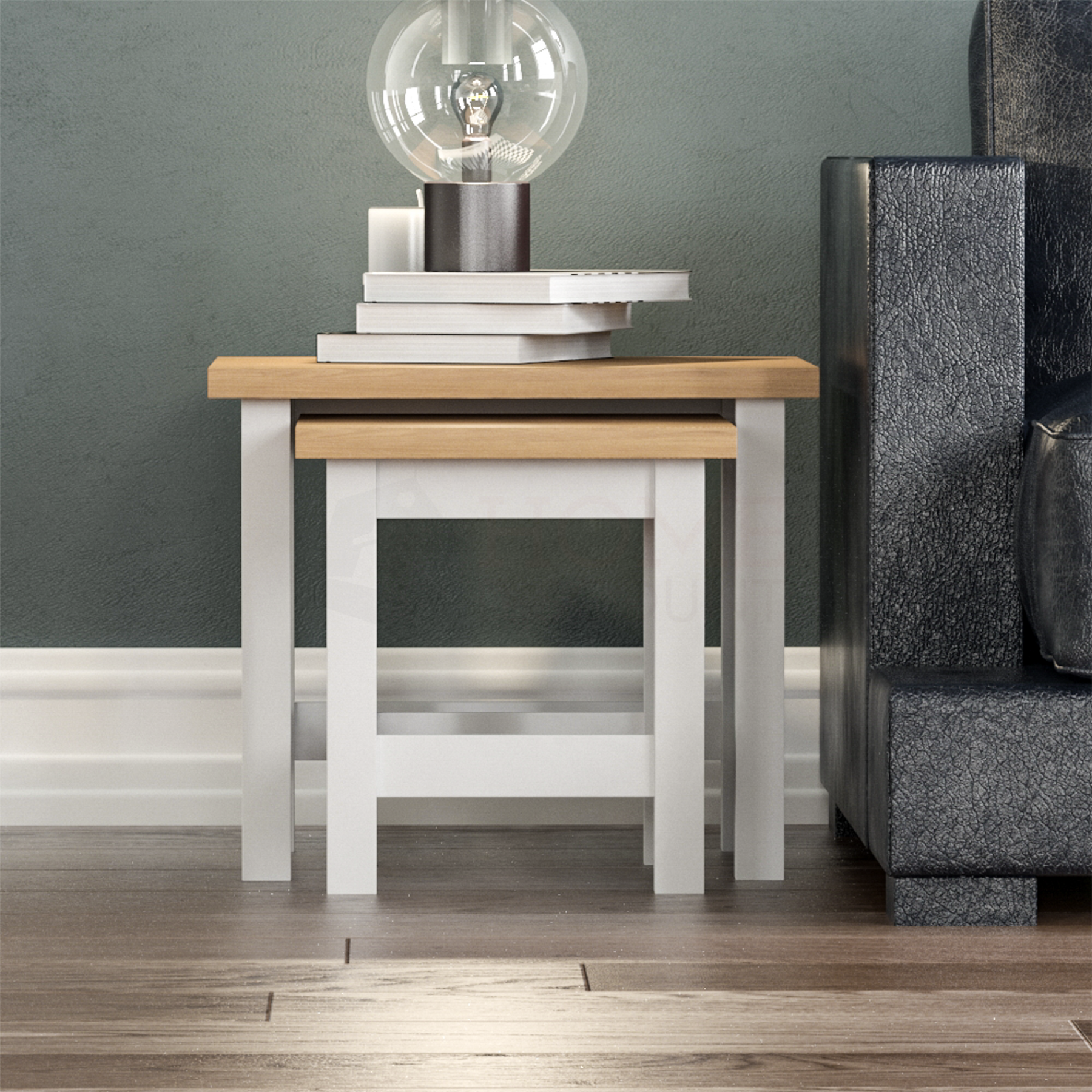 Arlington Nest of 2 Tables Side End Modern Square Table Set Living Room Display - Picture 12 of 15