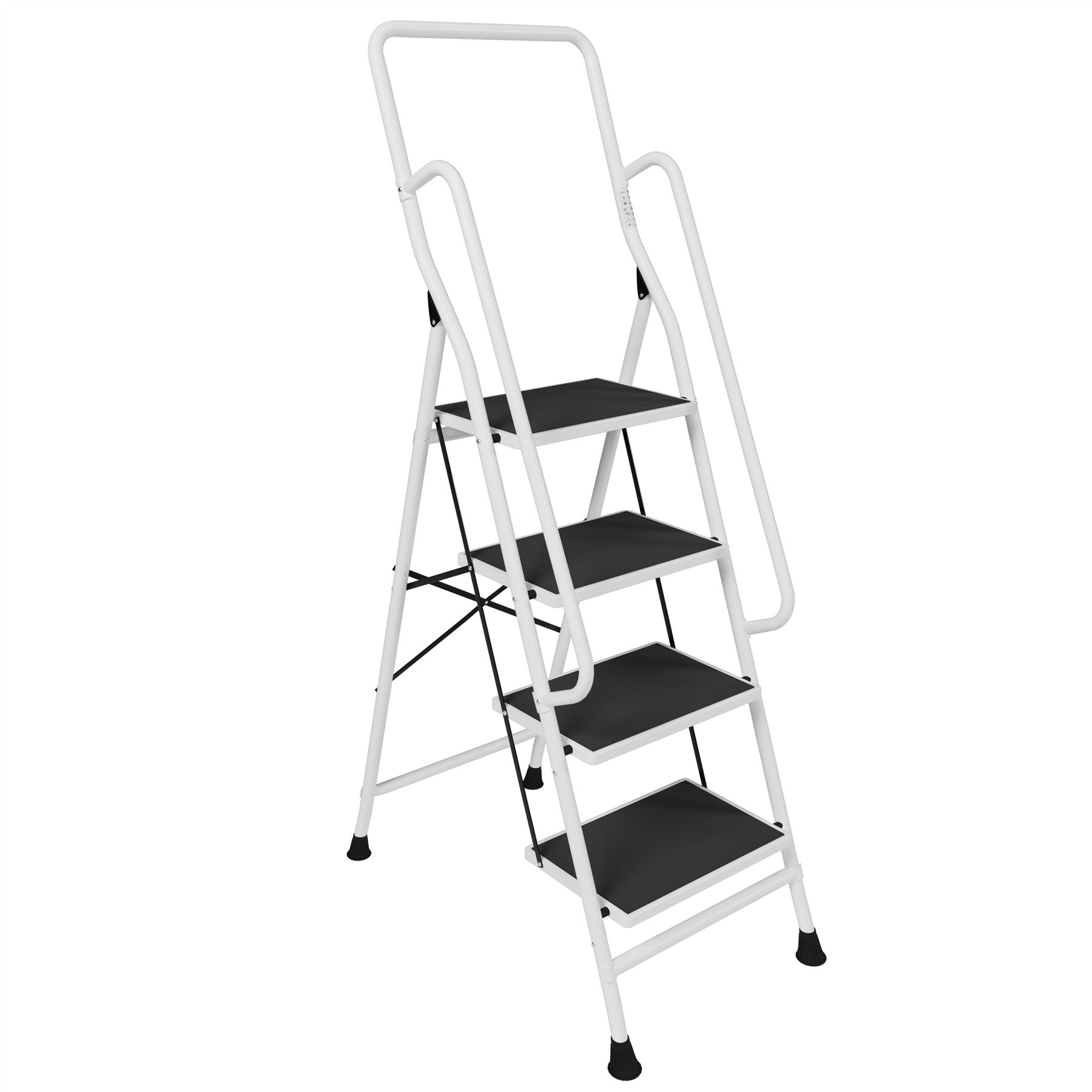 2 3 4 Step Ladder Safety Stool Foldable Non Slip Mat Handrail DIY Multipurpose