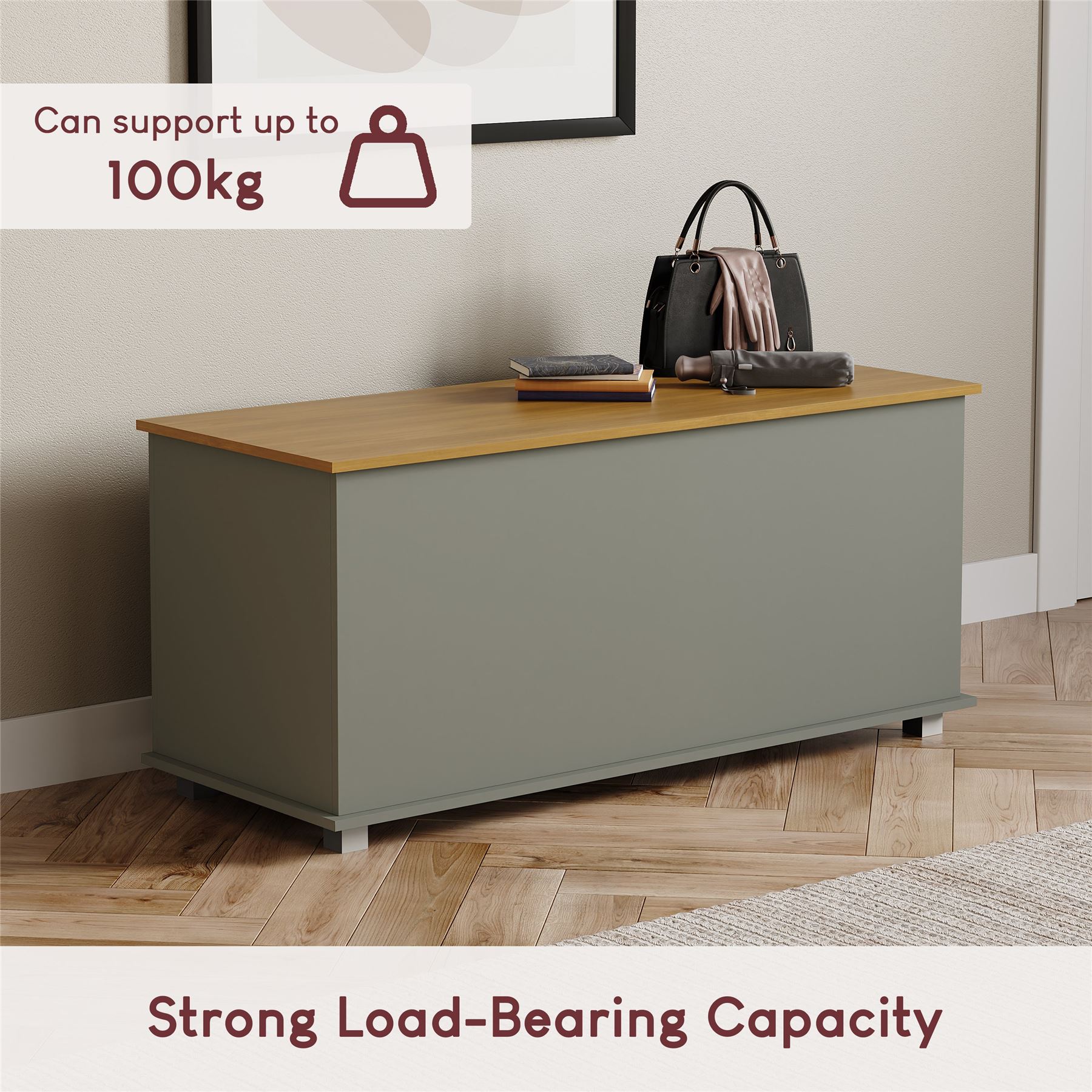 Wooden Toy Box Large Storage Ottoman Kids Toys Childrens Nursery Bedroom Chest - Picture 15 of 33