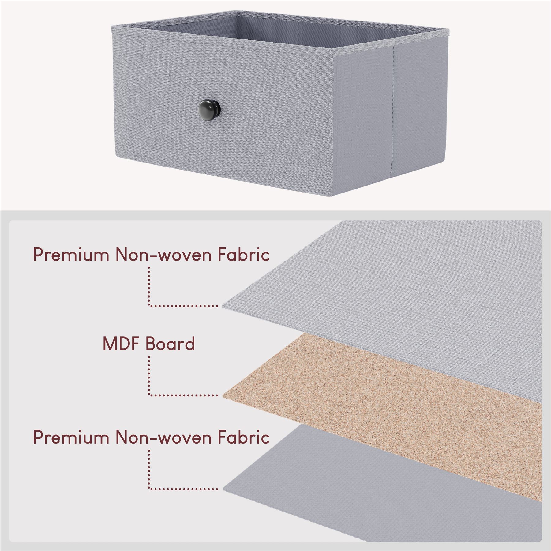 Vida Designs Modern Chest of Drawers 5 Drawer Fabric 'UKFR' Storage Bedroom - Picture 6 of 26