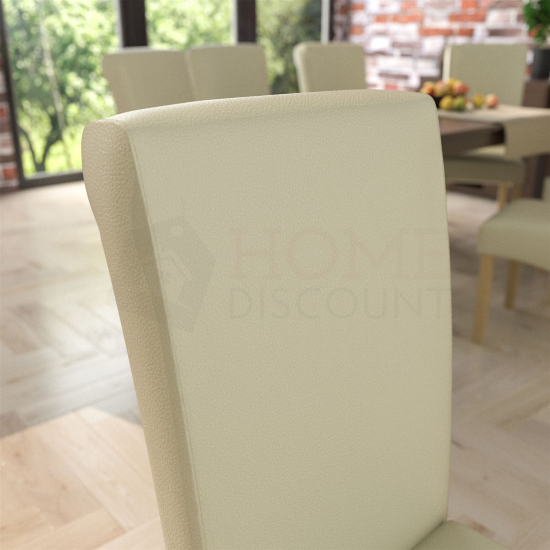 Dining Table & Chairs Set 4/6 Faux Leather Fabric Kitchen Padded Seat Furniture - Picture 68 of 87