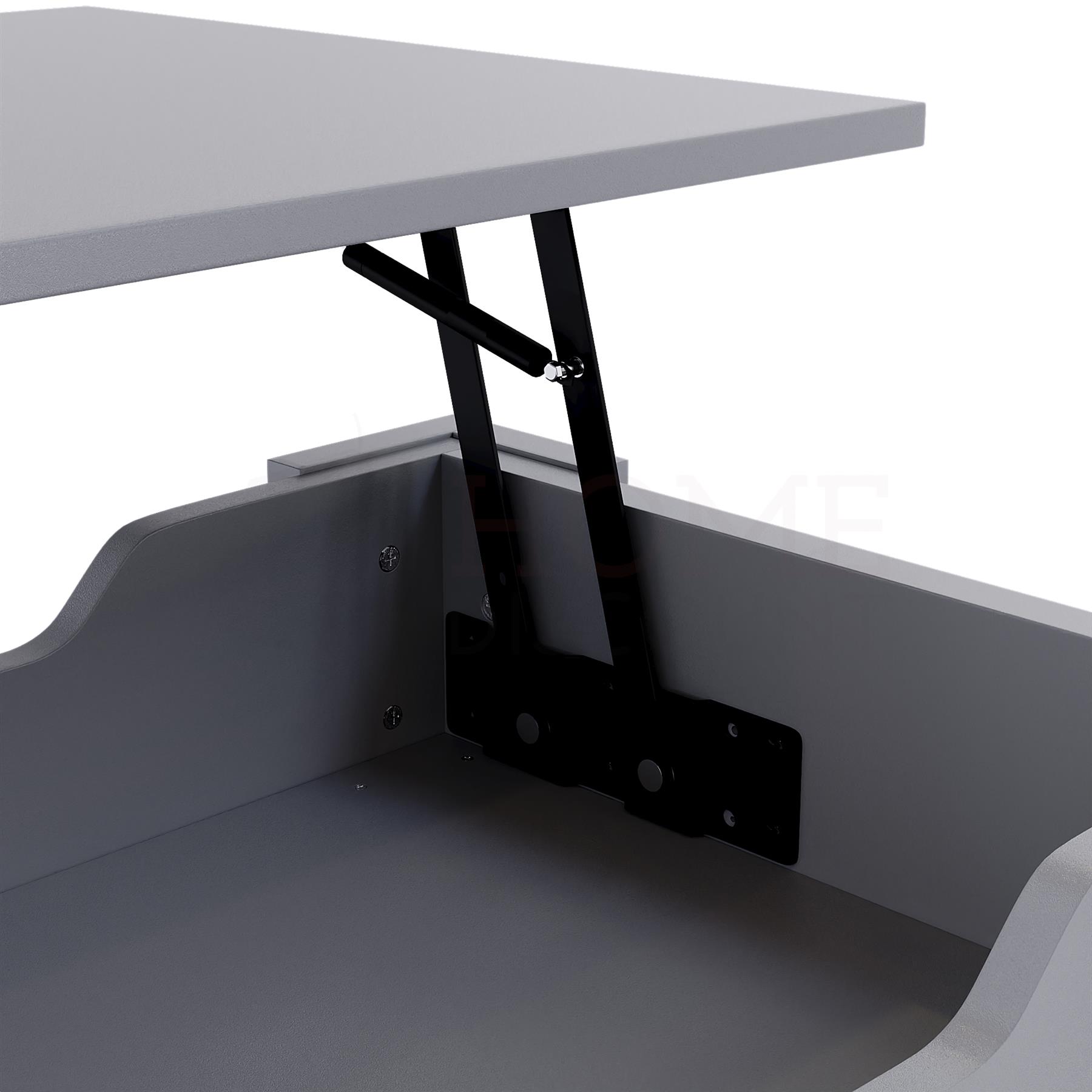 Holz Couchtisch Lift Up Stauraumplatte mit Ablage Wohnzimmer Möbel - Bild 17 von 43