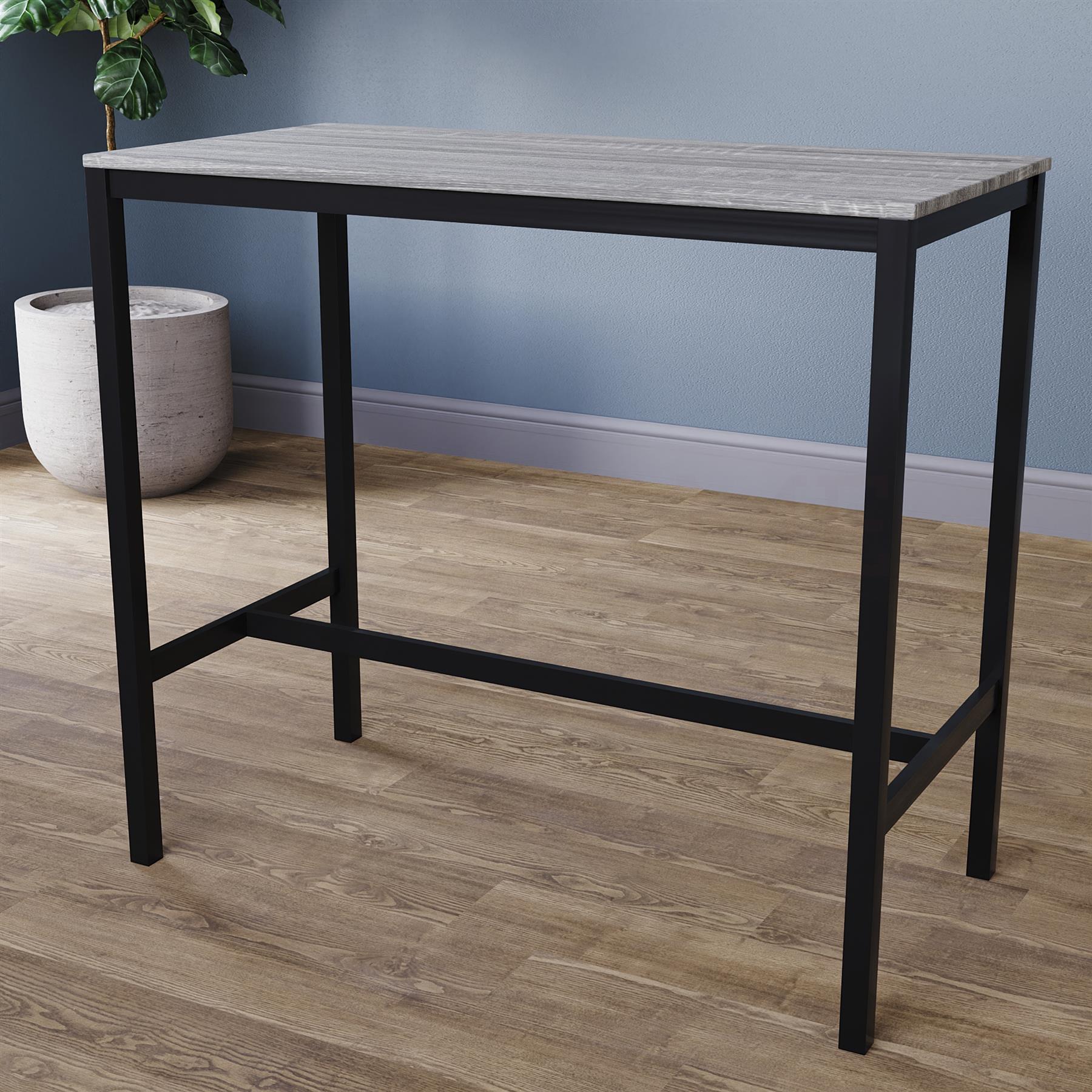Wooden Bar Table & Stool Set 2 Seater Chair Industrial Kitchen Dining Room - Picture 35 of 37
