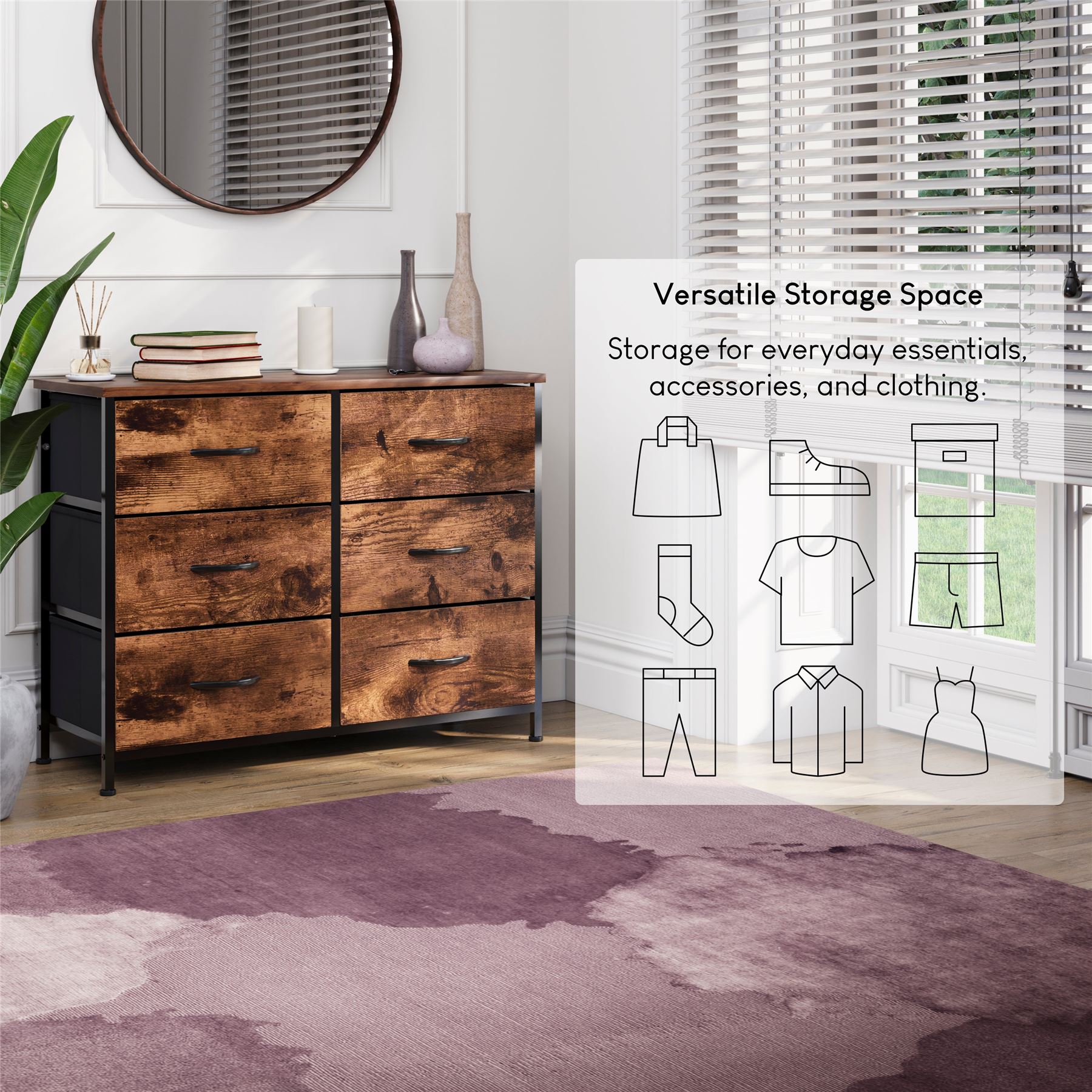 Moderne Stoff Kommode Aufbewahrung Organizer Schlafzimmer Möbel "UKFR" - Bild 35 von 65