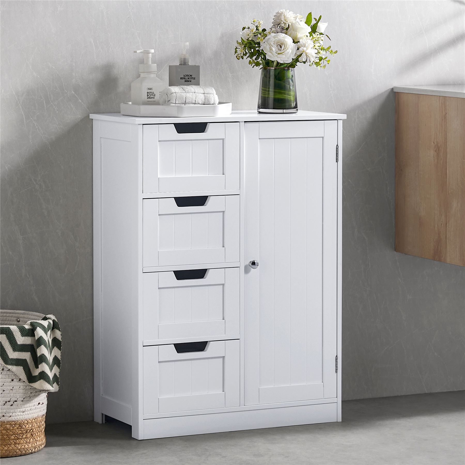 Priano Bathroom Cabinet Door Wall Mounted Freestand Storage Furniture White Grey - Picture 70 of 153