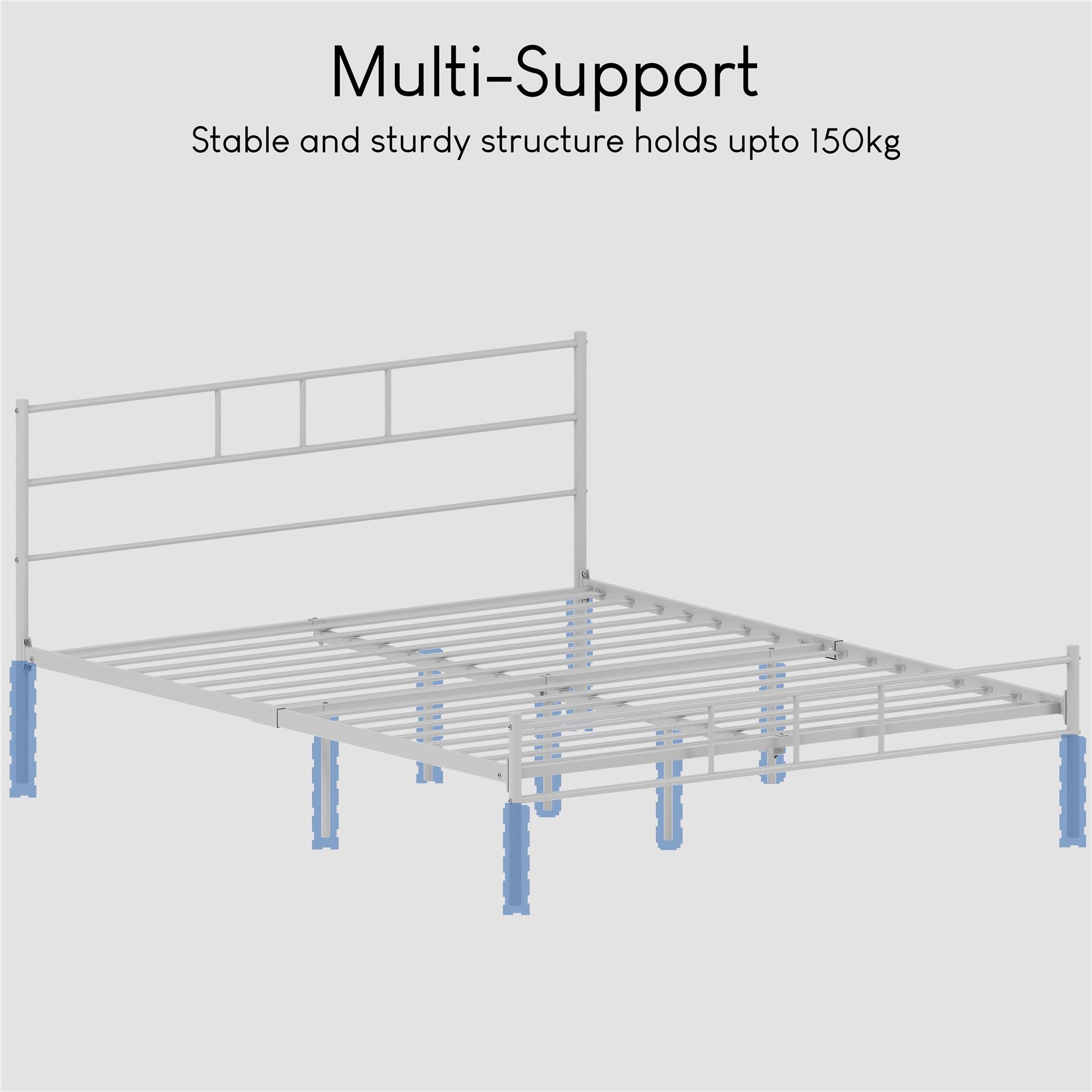 Metal Bed Single Double King Size Slat Base Headboard Set Bedroom Furniture - Picture 72 of 187