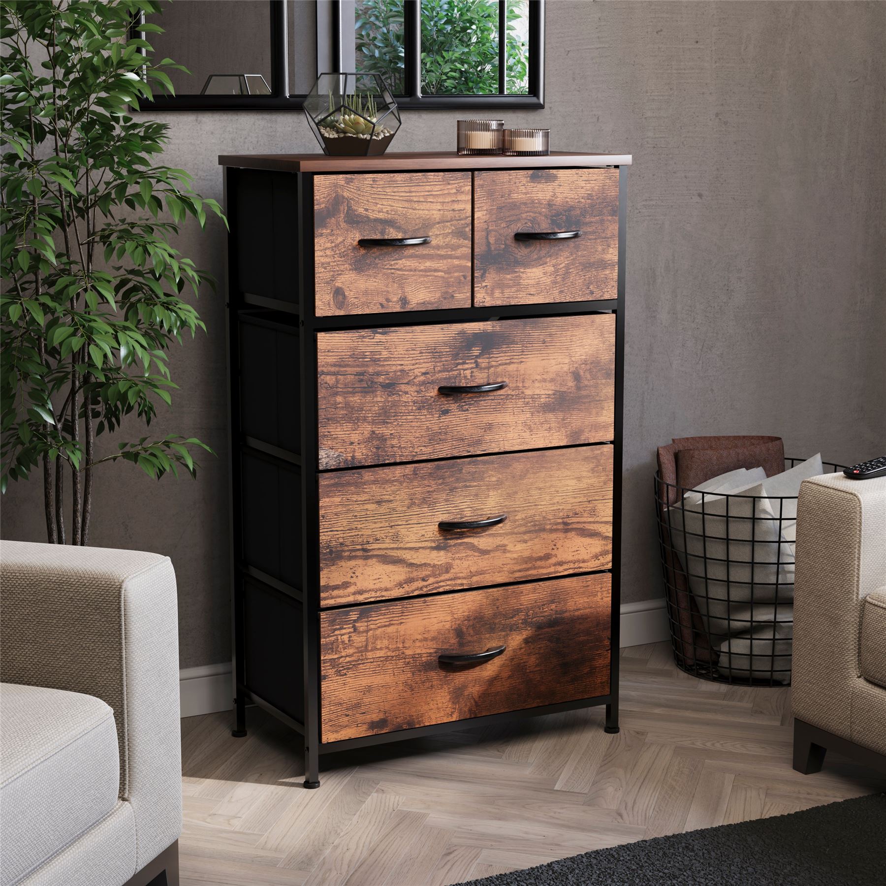 Modern Fabric Chest of Drawers Storage Organizer Bedroom Furniture 'UKFR'