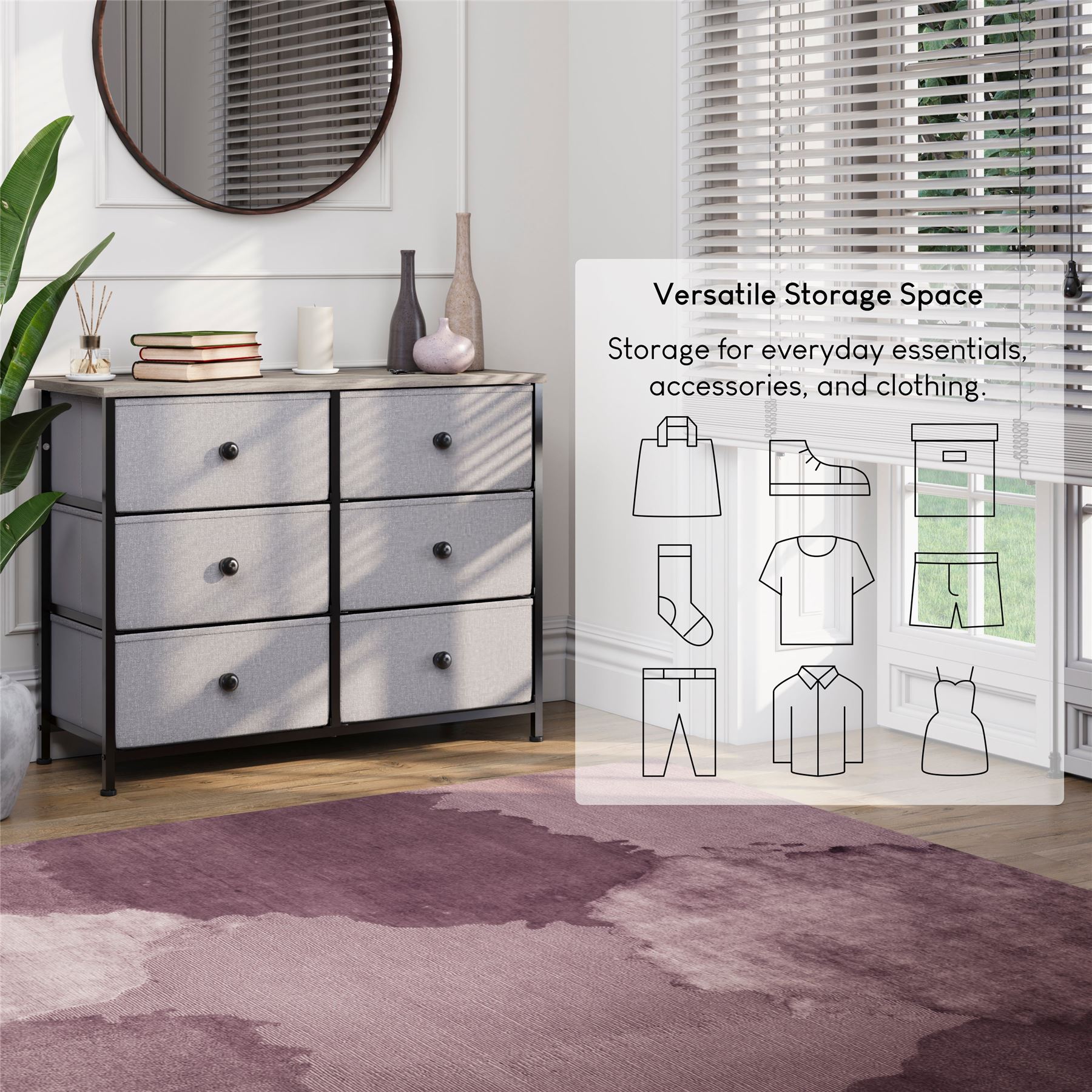Vida Designs Stoff Kommode Aufbewahrungsschrank Schlafzimmer Flur 'UKFR' - Bild 89 von 193