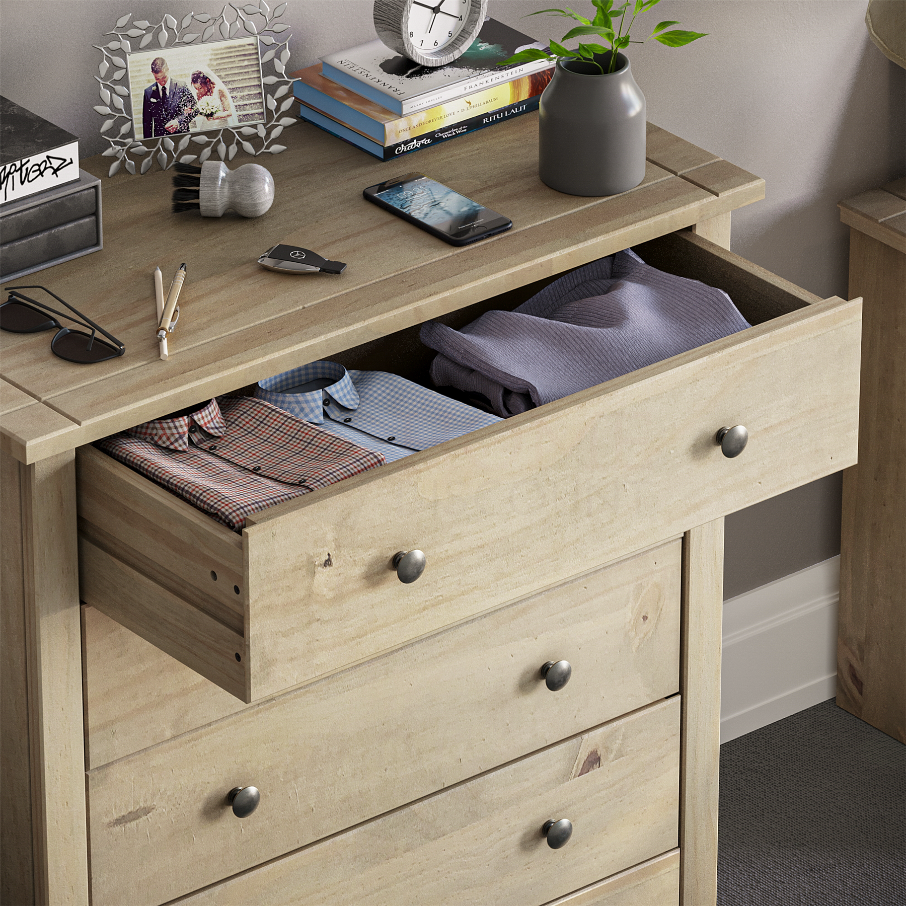 Solid Pine Bedroom Furniture Living Room Bedside Chest Drawer Coffee Table - Picture 80 of 80