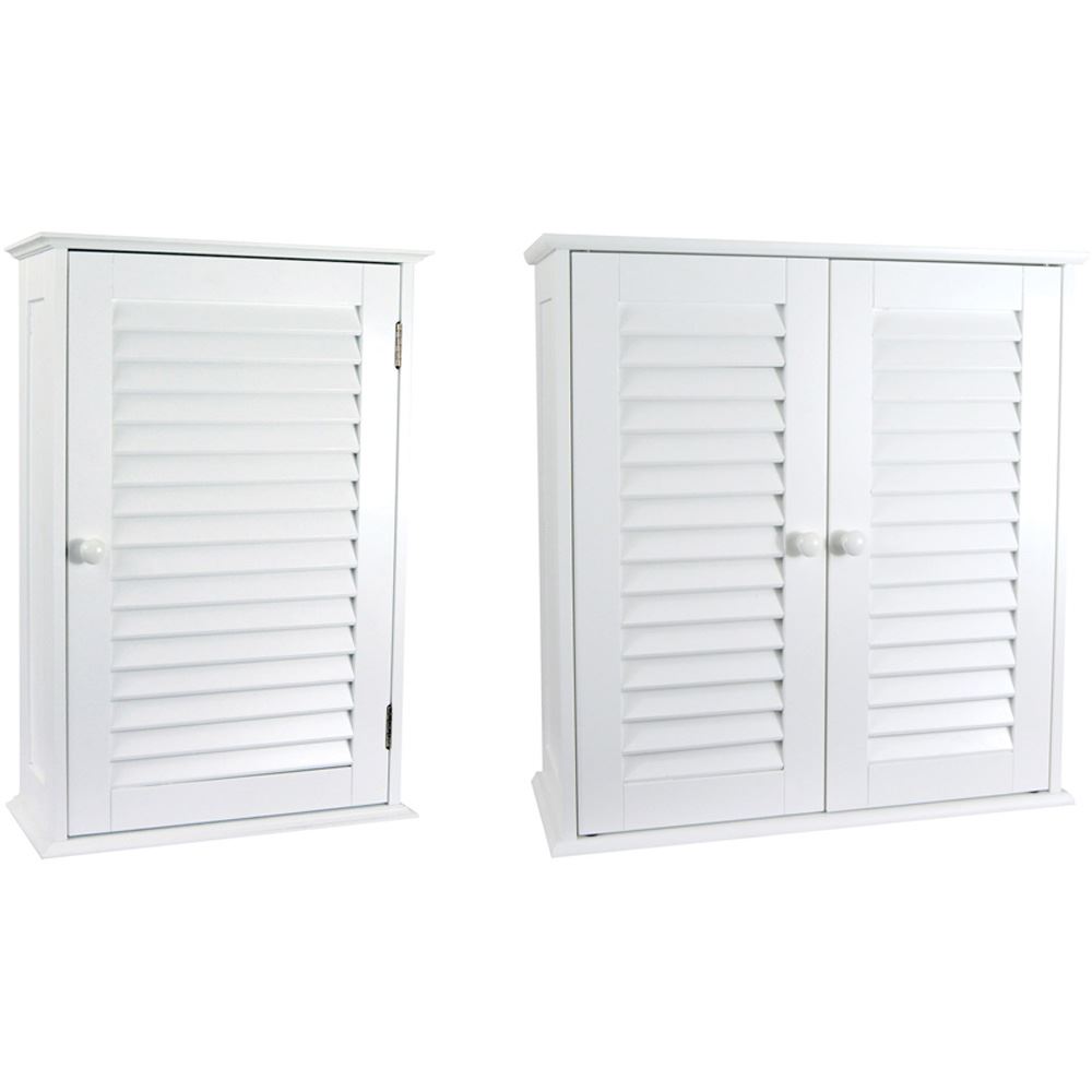 Liano Cabinet Single Double Shutter Door Wall Mounted White Vanity