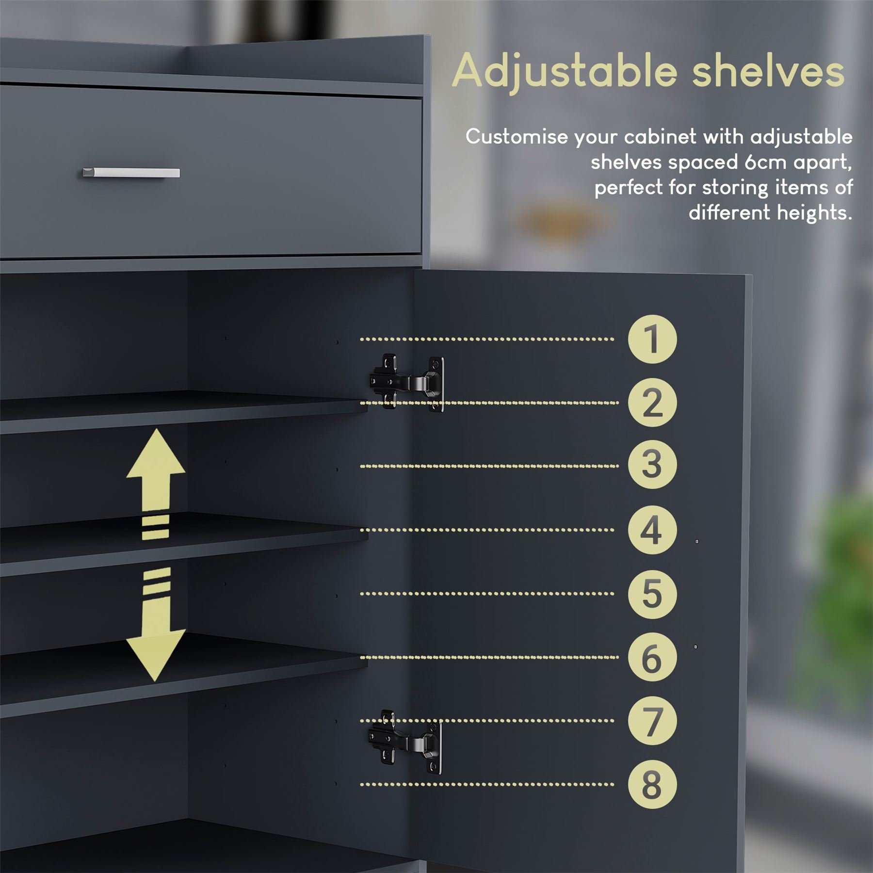 Vida Designs Dalby Shoe Storage Cabinet 2 Door 1 Drawer Shoe Rack Cupboard - Picture 16 of 37