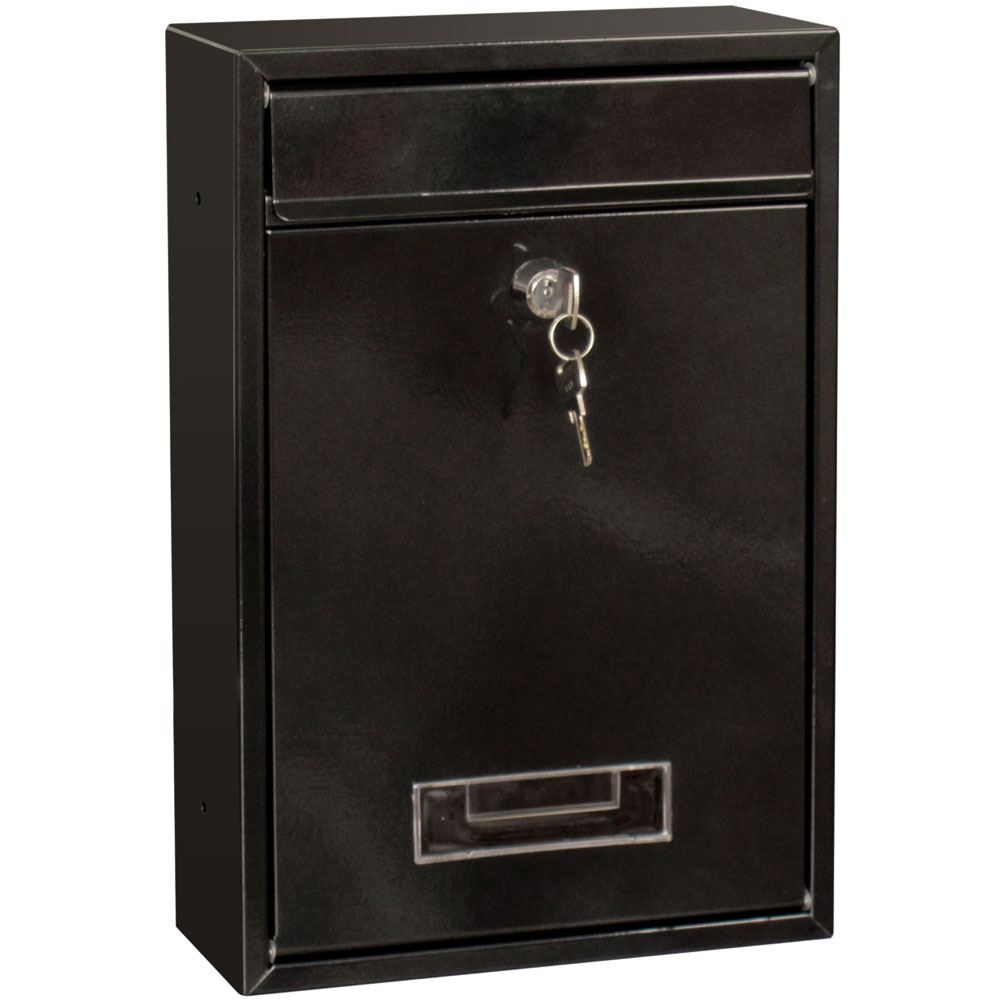Post Box Steel Square Large Letter Mailbox Wall Mounted Lockable Key