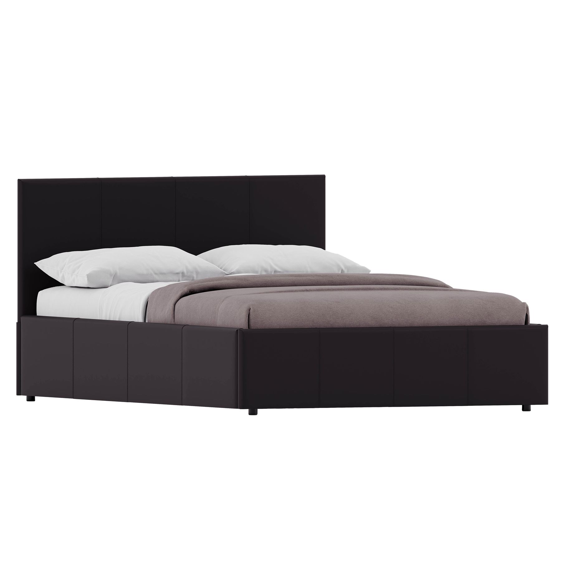 Ottoman Storage Bed Gas Lift Double King Size Leather Bed Slatted Base Headboard - Picture 27 of 137
