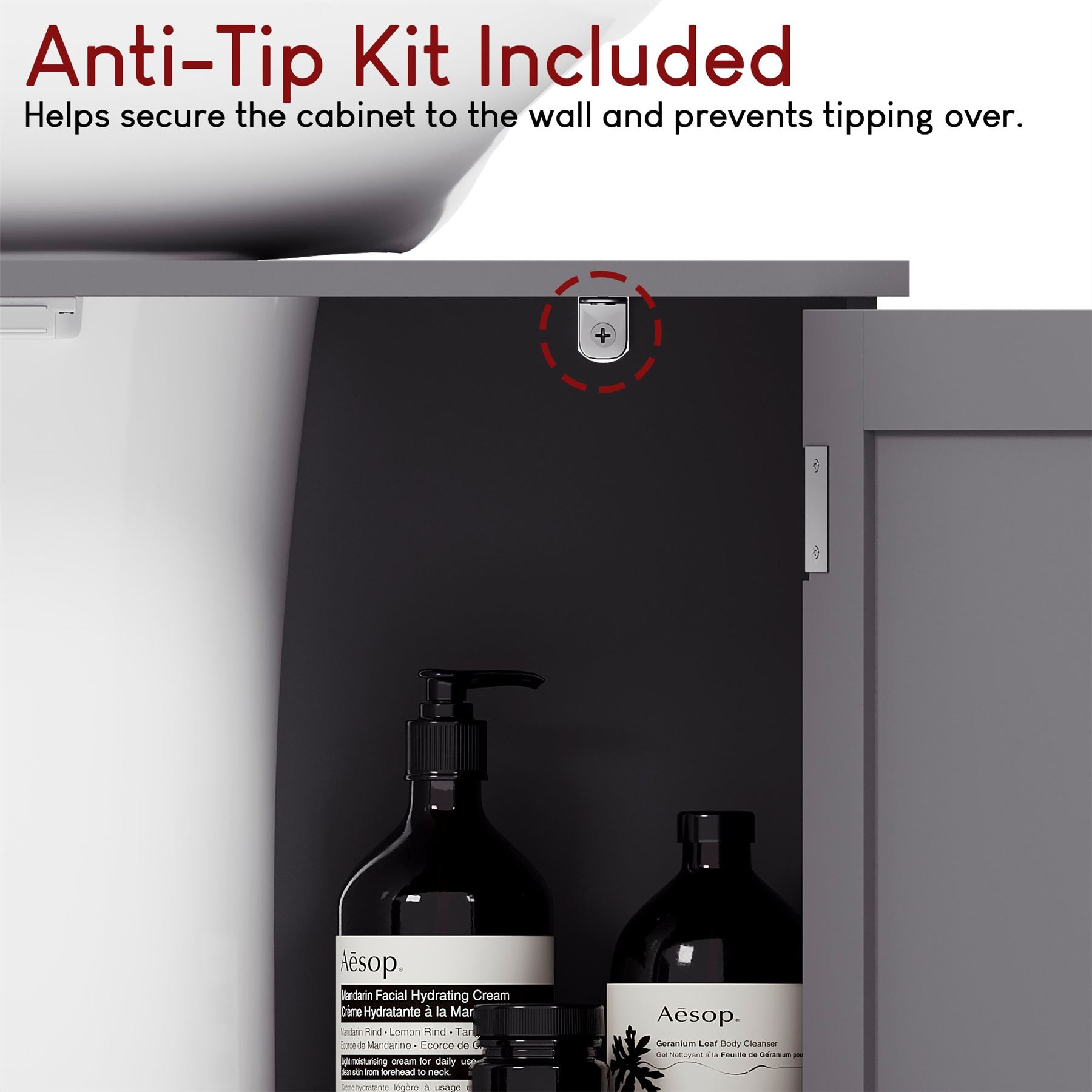 Bathroom Under Sink Cabinet Basin Storage Cupboard Vanity Door Furniture Unit - Picture 6 of 25