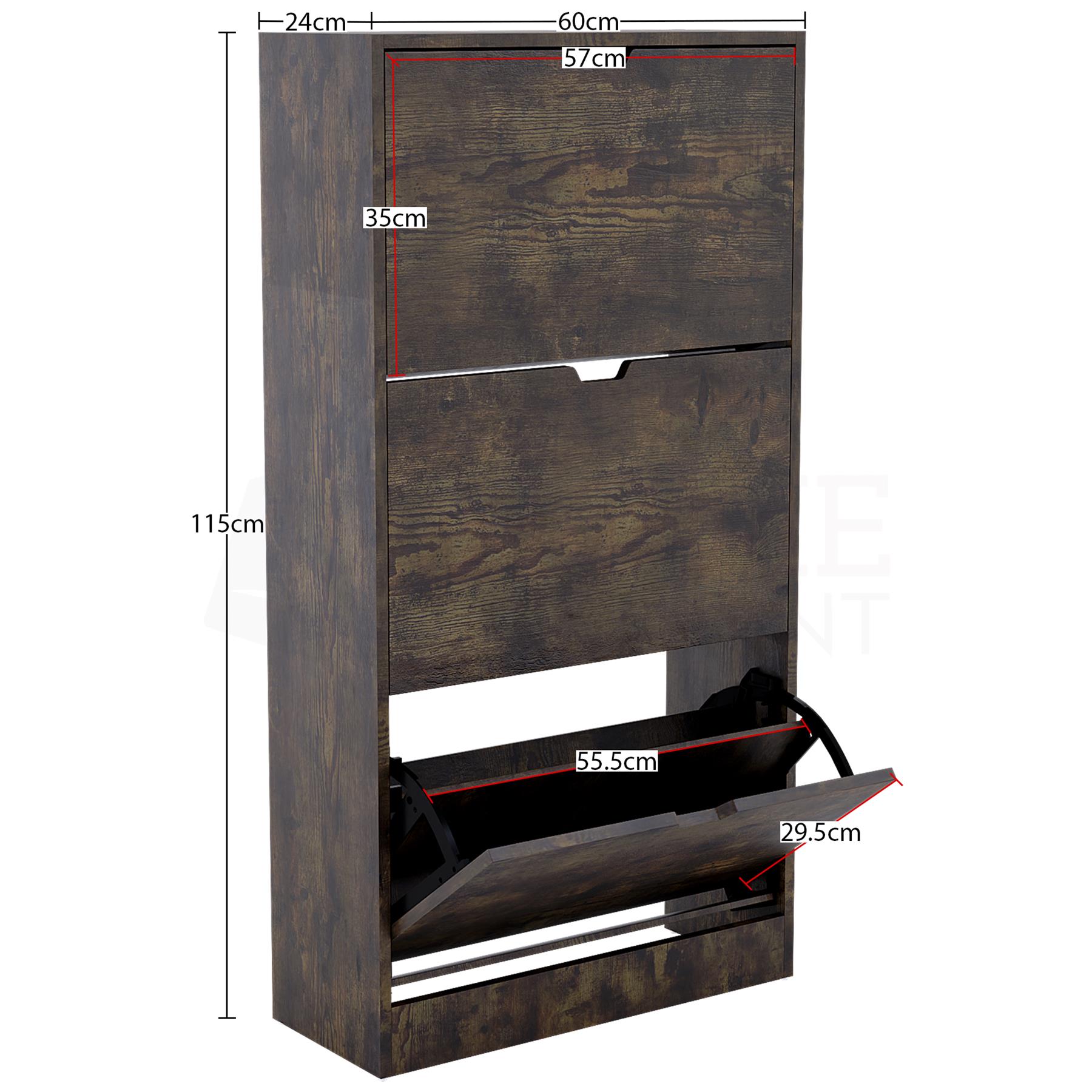 Shoe Rack Shoes Storage Cabinet Wooden Cupboard 2 3 Drawer Organiser 100% FSC - Picture 57 of 61