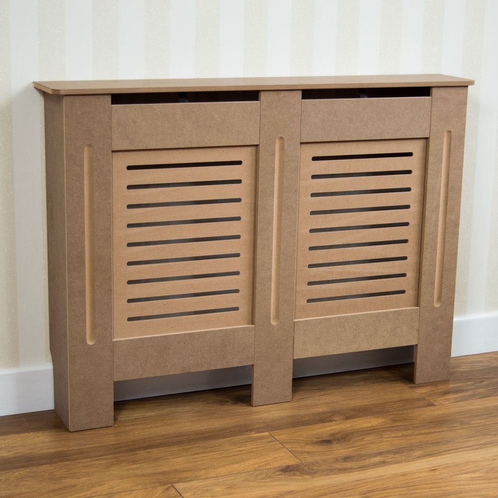 Milton Radiator Cover White Unfinished Modern MDF Wood Grill