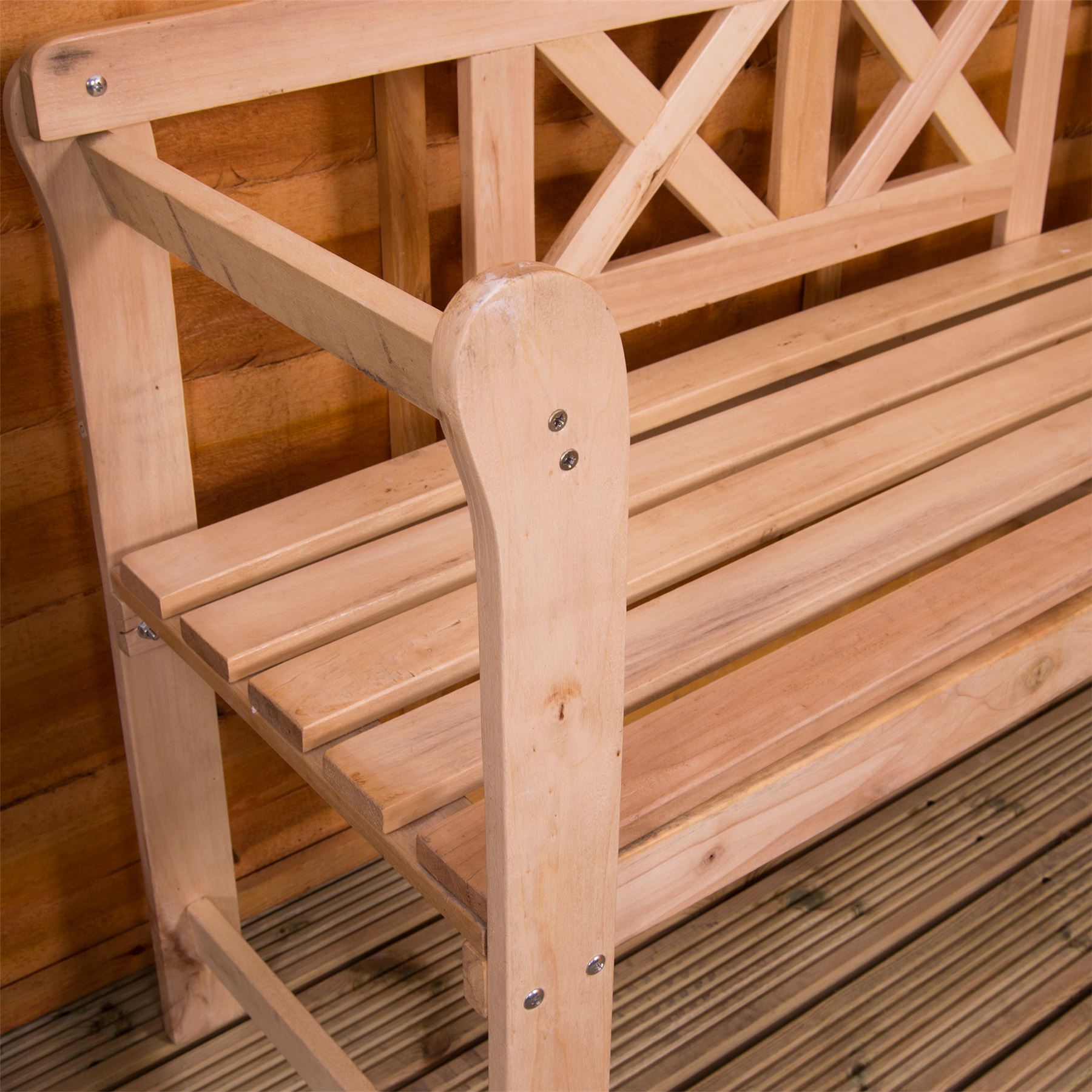 Banco De Jardín 3 plazas de madera para patio de exteriores Acero