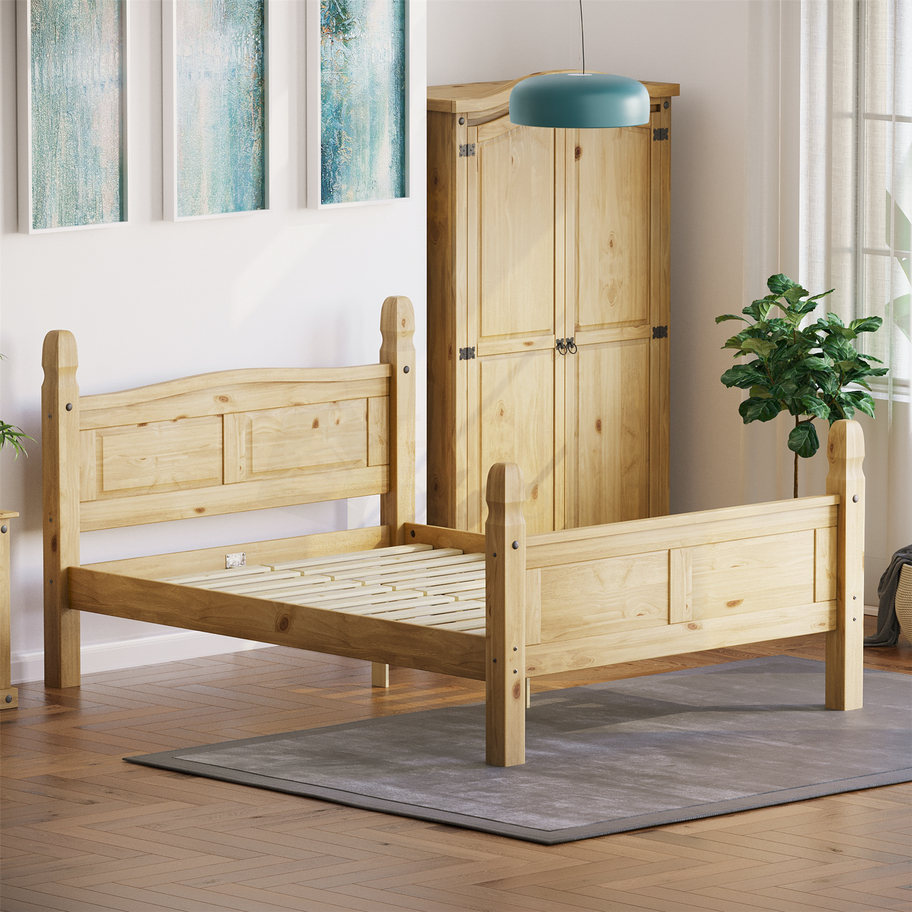 Corona Chest of Drawers Wardrobe Bed Mexican Solid Waxed Pine Bedroom Furniture - Picture 88 of 129