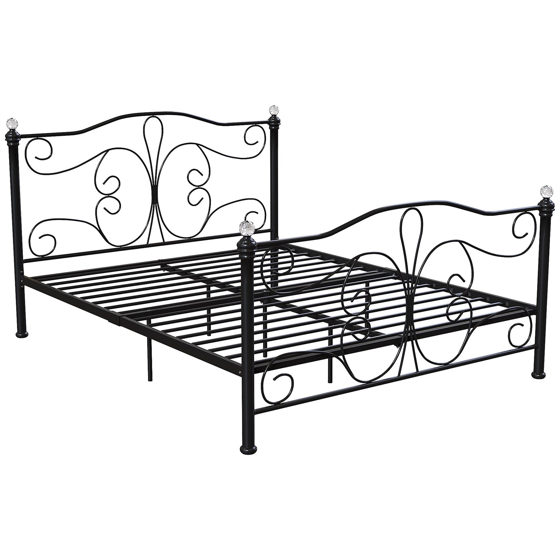 Metal Bed Single Double King Size Slat Base Headboard Set Bedroom Furniture - Picture 90 of 187
