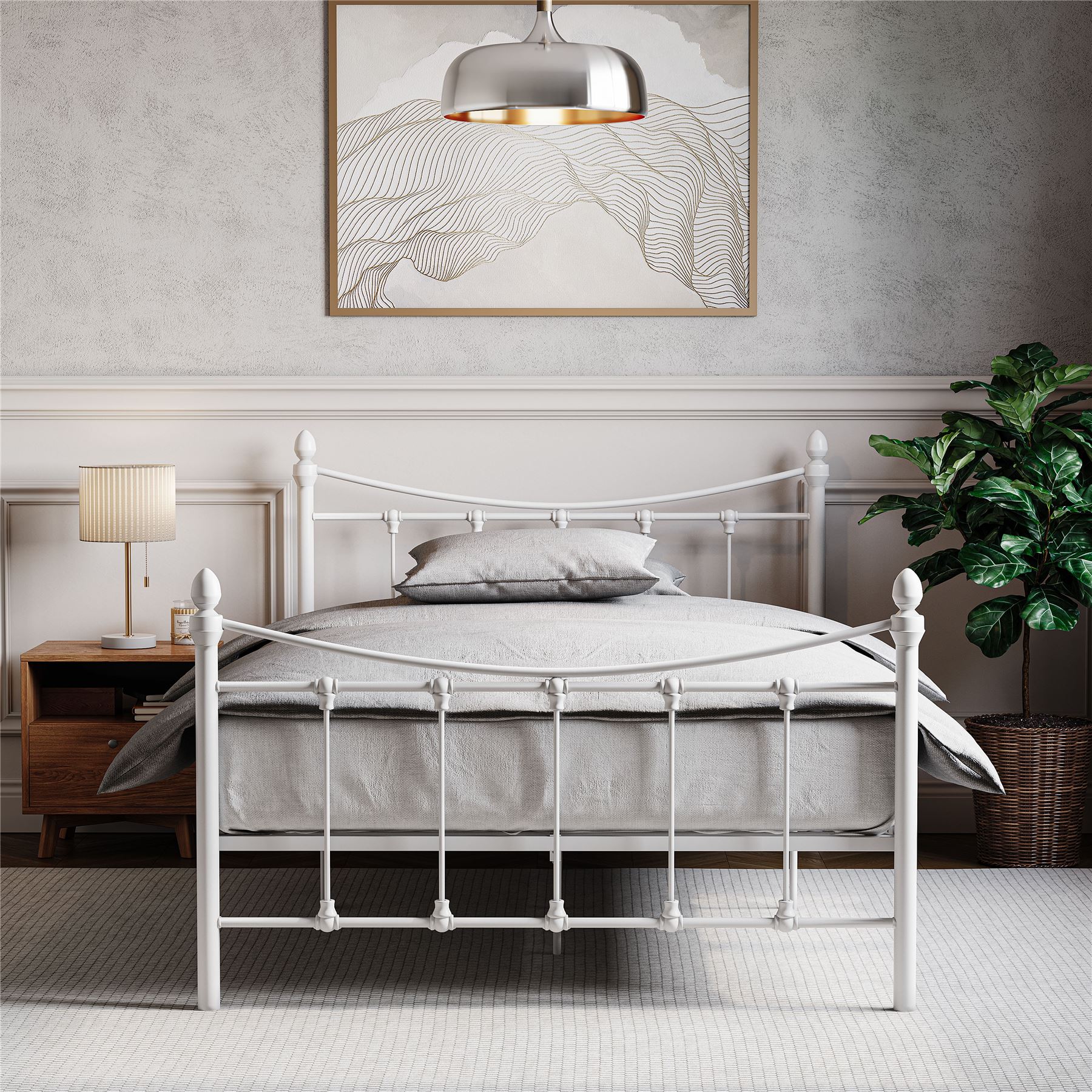 Metal Bed Single Double King Size Slat Base Headboard Set Bedroom Furniture - Picture 147 of 187