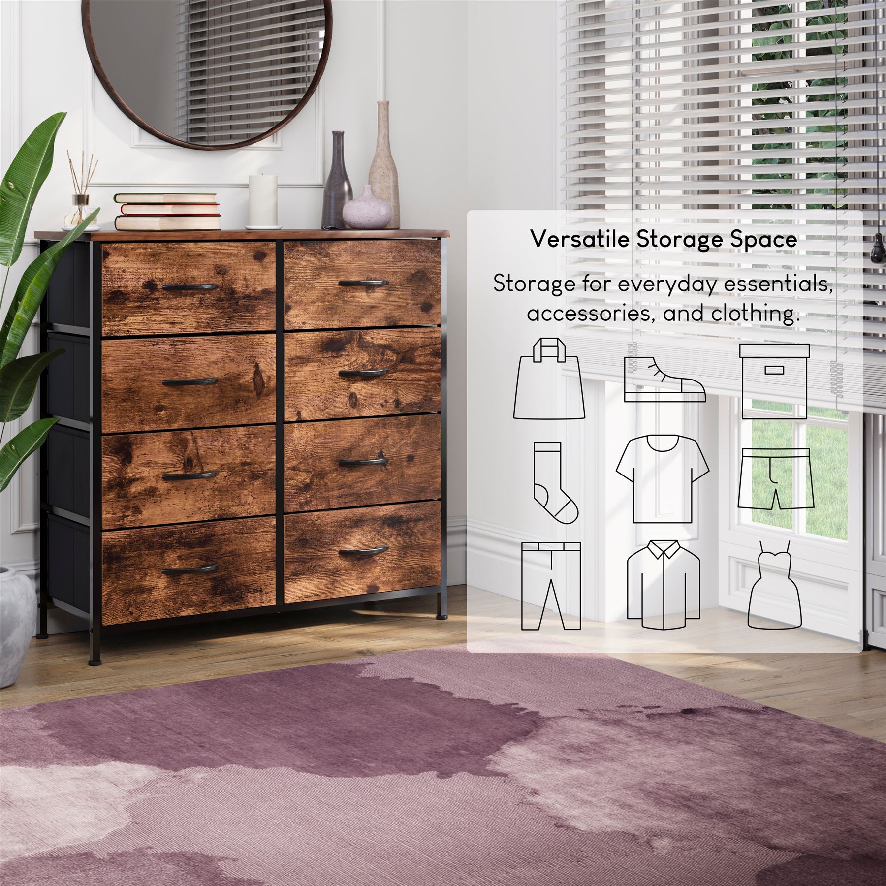 Moderne Stoff Kommode Aufbewahrung Organizer Schlafzimmer Möbel "UKFR" - Bild 53 von 65