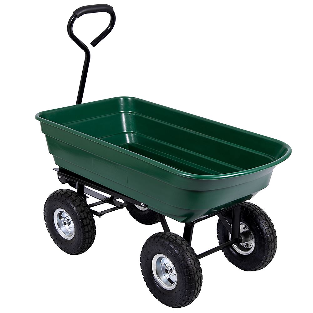 Dump Cart Garden Tipper Trolley Wheelbarrow Trailer Truck 75L Heavy