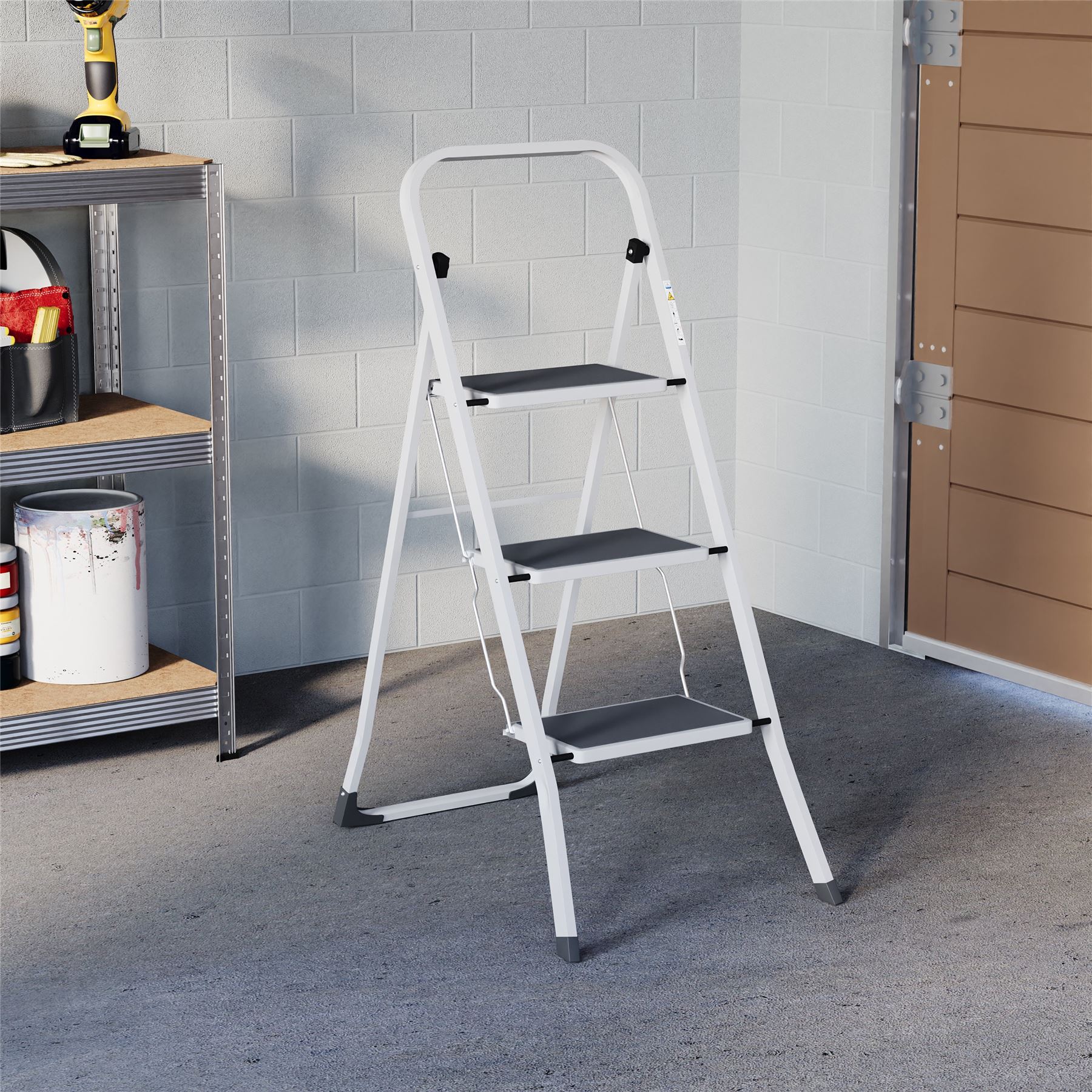 2 3 4 Step Ladder Folding Portable Compact Heavy Duty Iron Anti-Slip Mat Stool - Picture 27 of 69