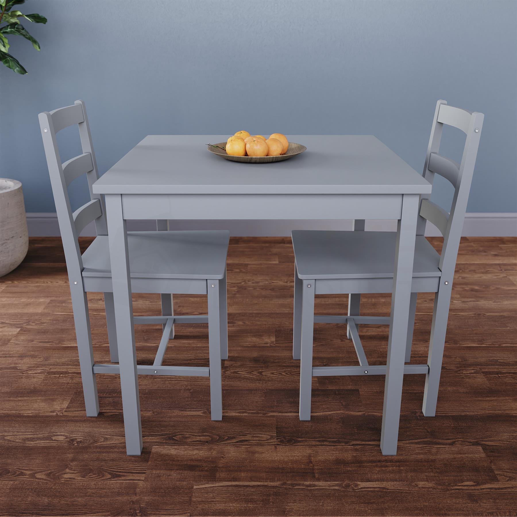 Solid Wood Dining Table and 2 4 Chairs Set Home Kitchen Furniture 3 Colours - Picture 17 of 73