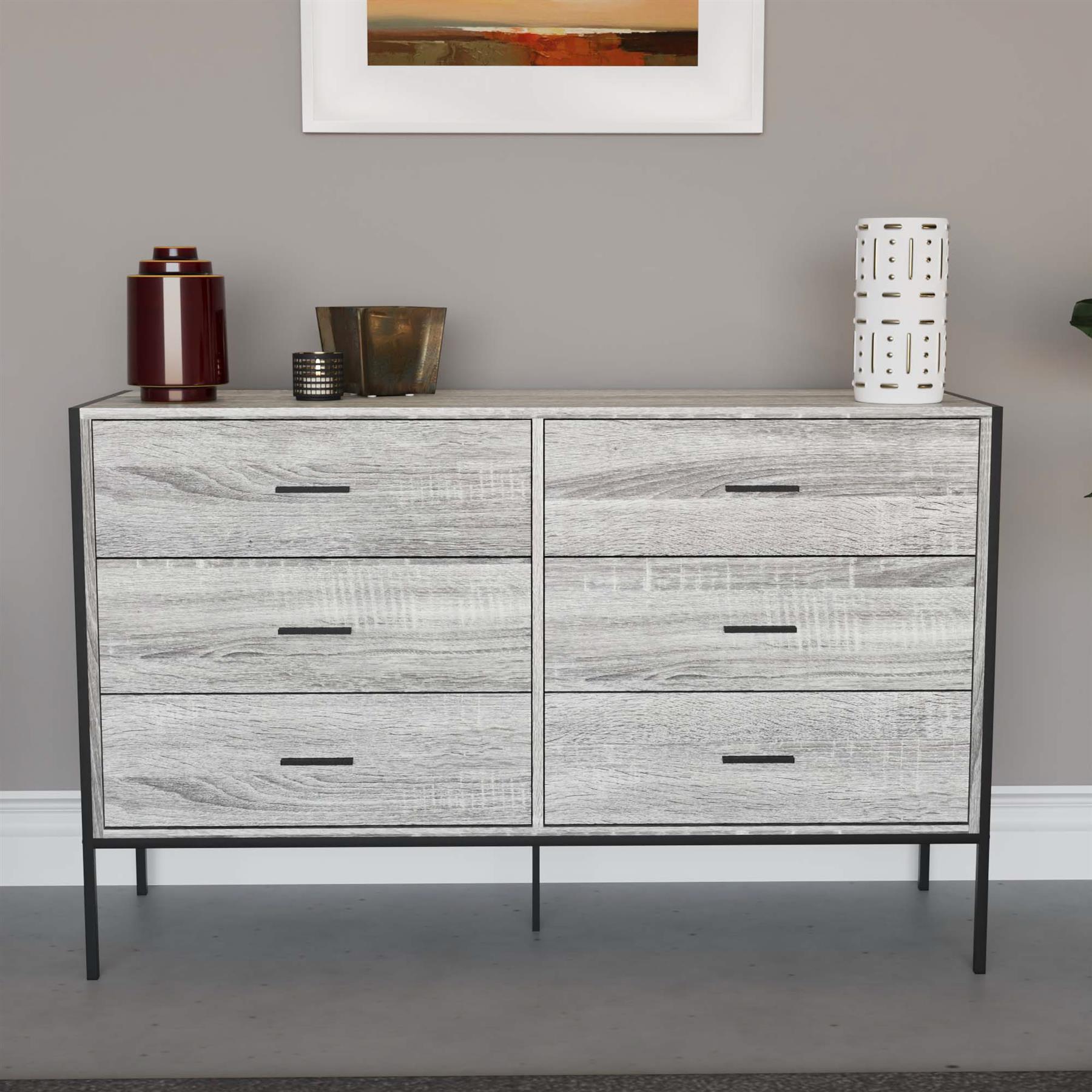 Industrial Chest of Drawers Bedroom Furniture Bedside Chest 1 to 6 Drawers - Picture 59 of 61