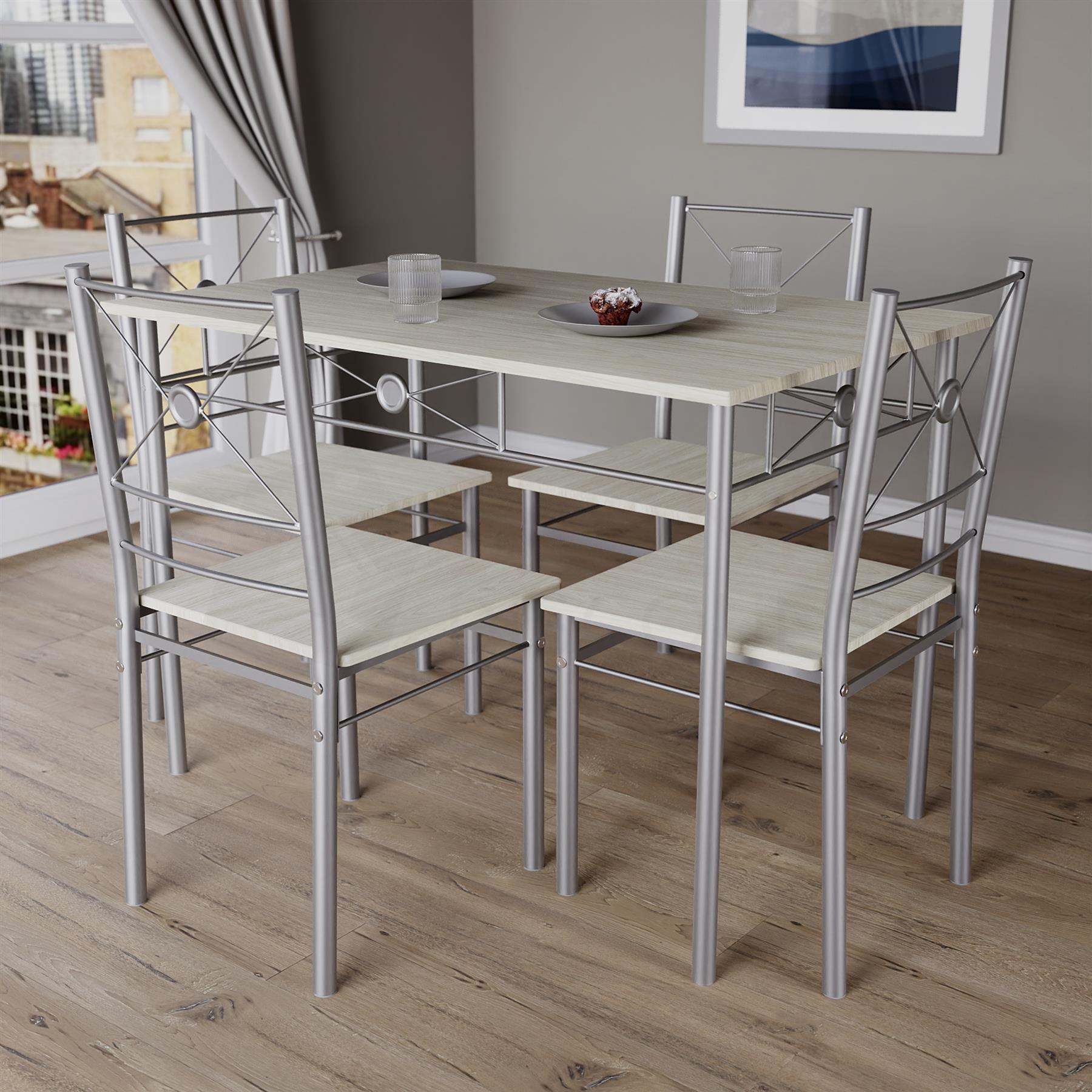 Wooden Dining Table & Chair Set 2 / 4 Seater Bench Chair Kitchen Room Furniture - Picture 76 of 82
